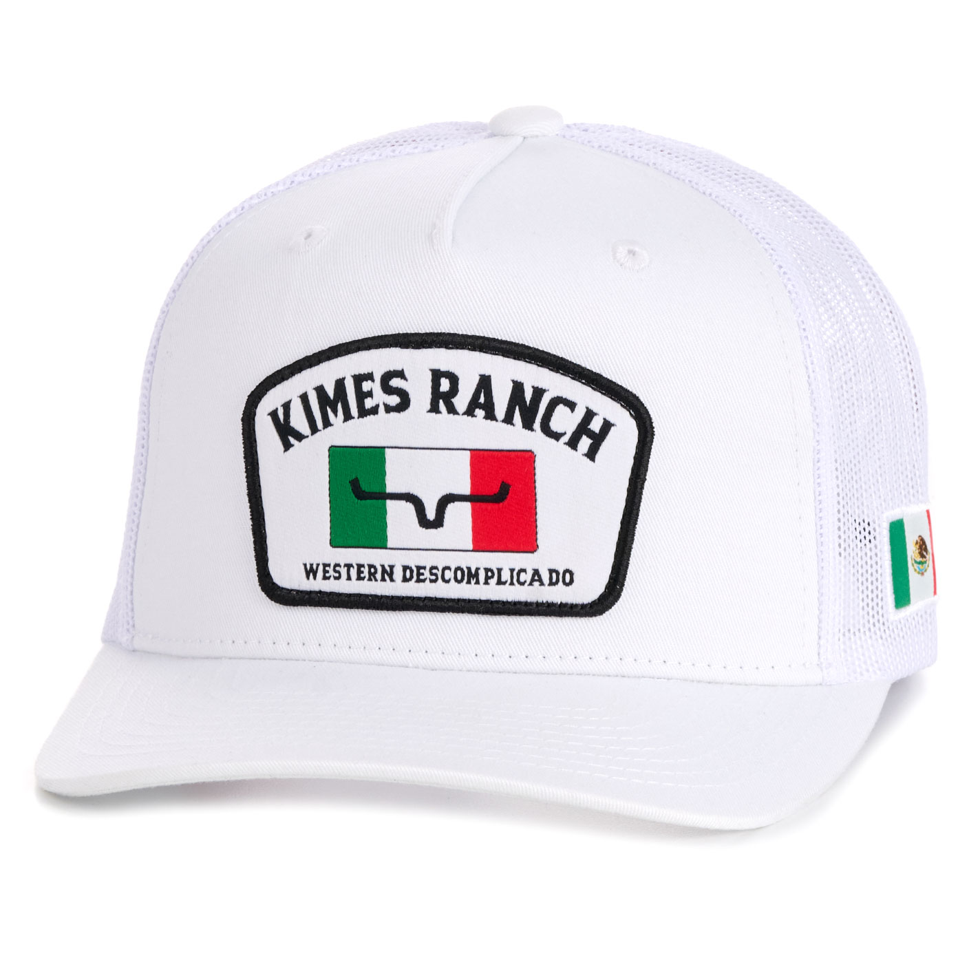Kimes Ranch White Mexico Flag Colors Logo Patch Cap - Image 1
