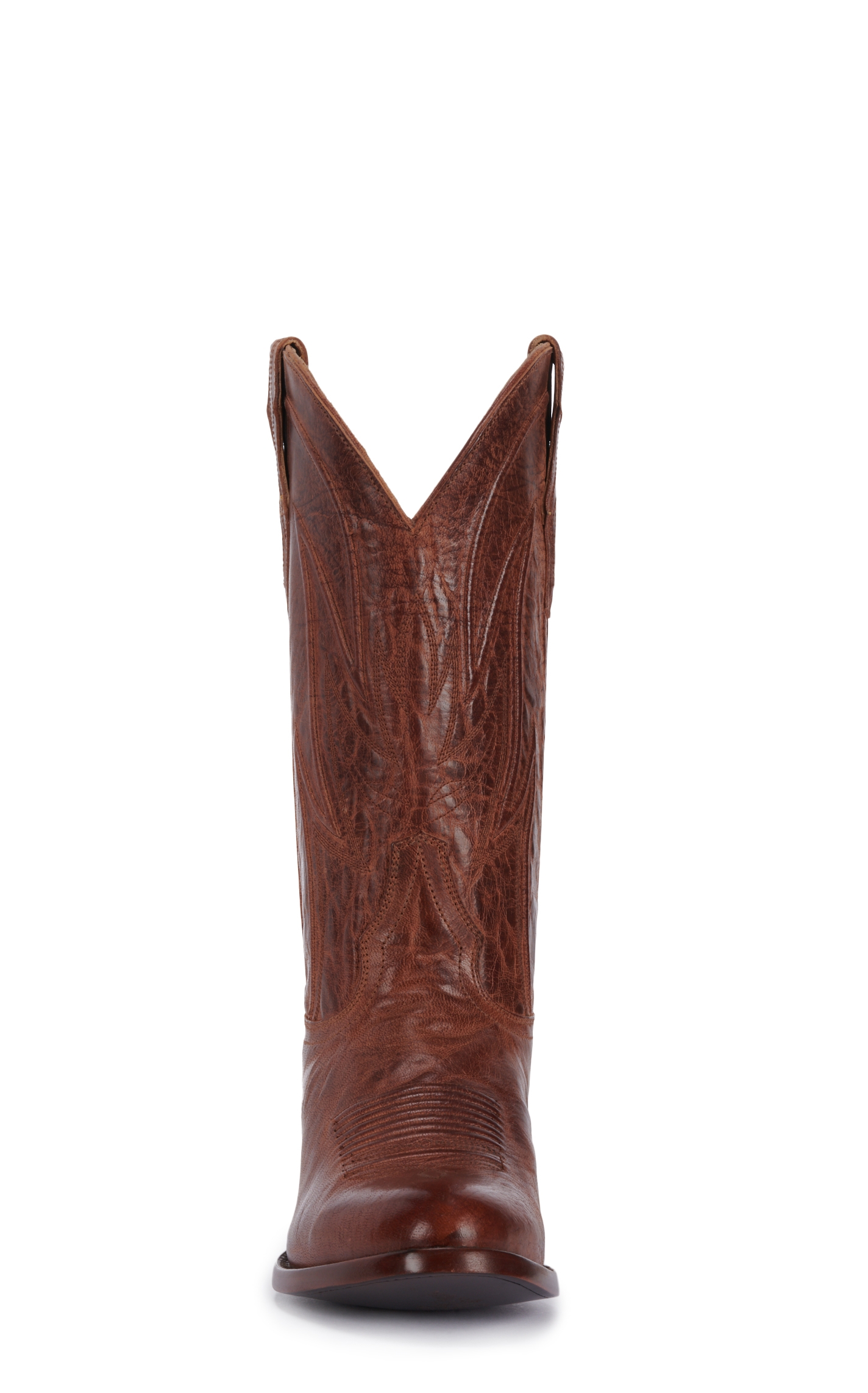 JRC & Sons Men's Colton Mad Dog Goat Leather Round Toe Cowboy Boot in Peanut Brittle - Image 1