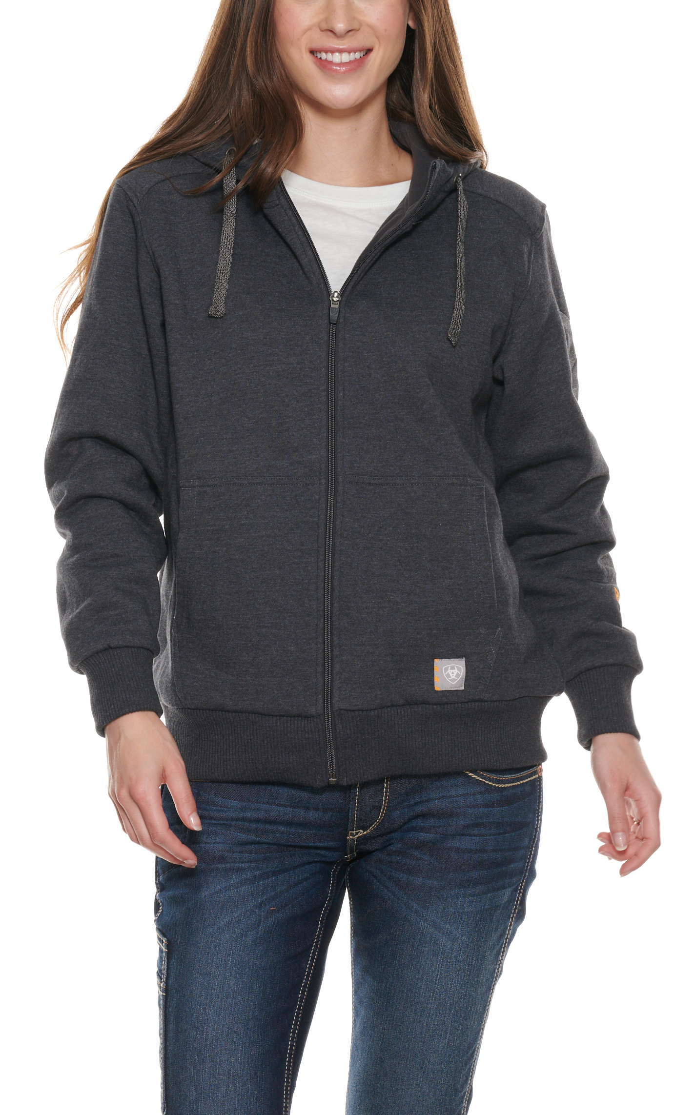 Ariat Women's Rebar Charcoal Heather All Weather Long Sleeve Hooded Work Jacket - Plus Sizes - Image 1
