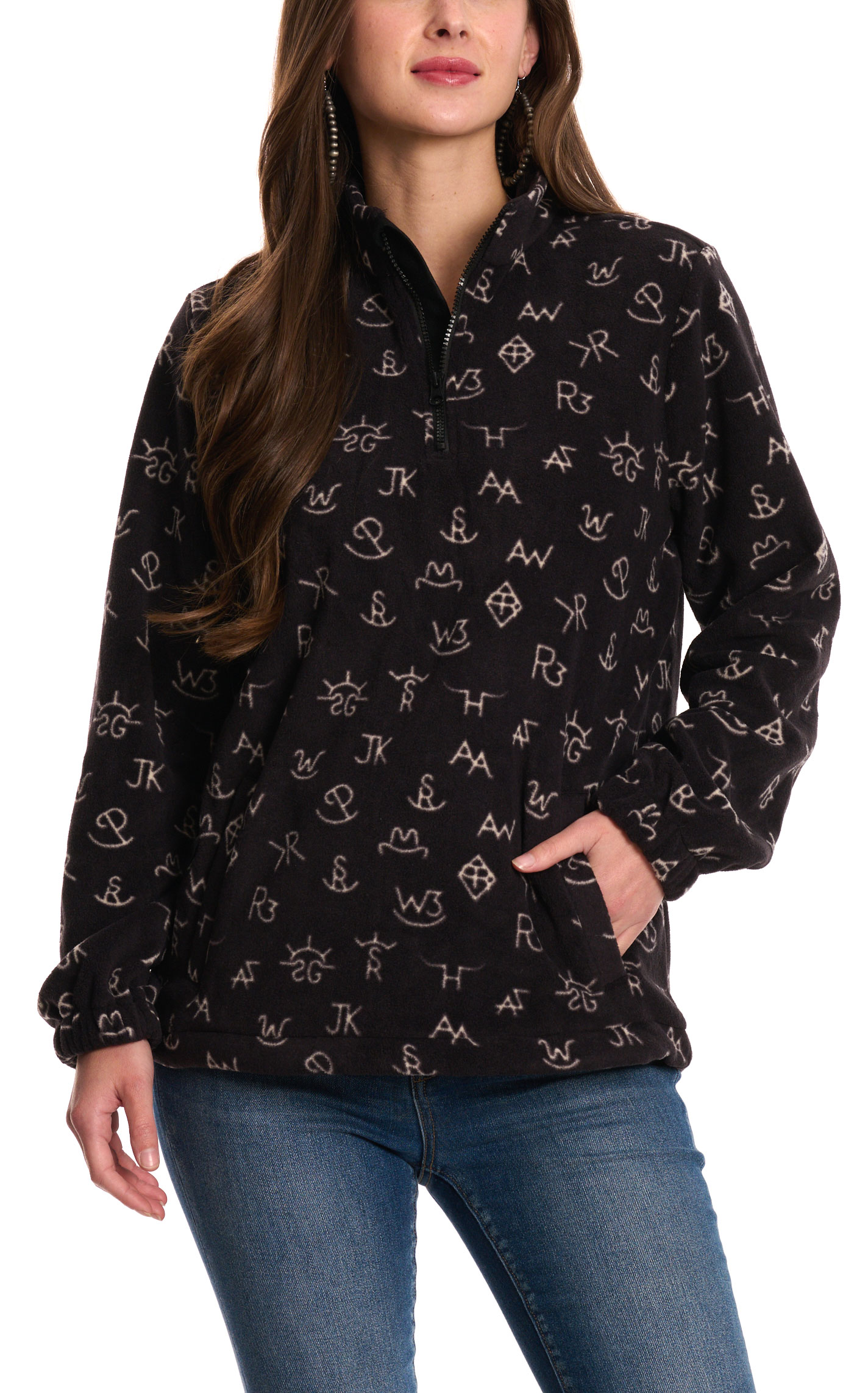 Outback Trading Co. Women's Cassidy Chocolate Brand Print Pullover - Plus Sizes - Image 1
