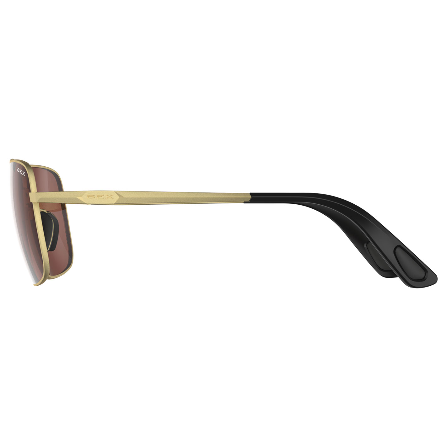 BEX Porter Matte Gold & Brown Aviator Sunglasses - Image 1
