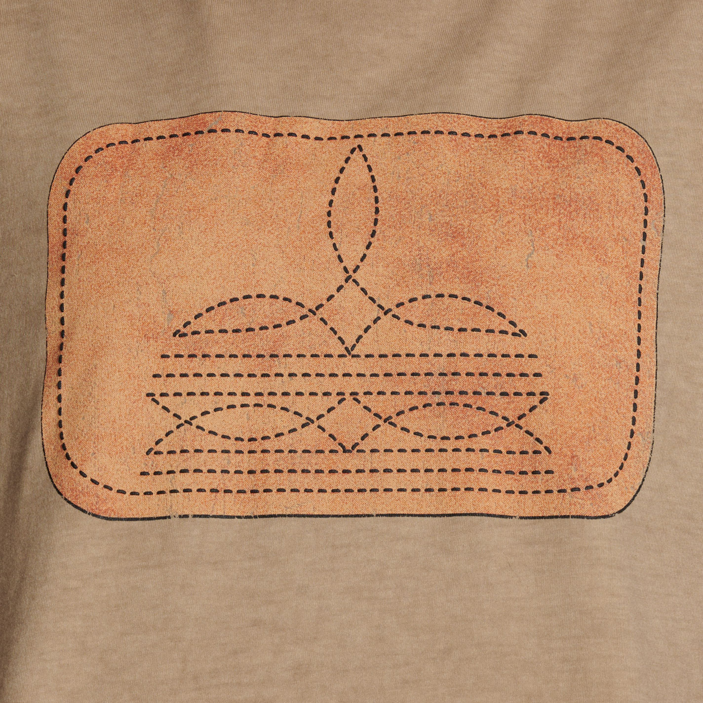 Zutter Women's Taupe Bootstitch Patch T-Shirt - Image 1