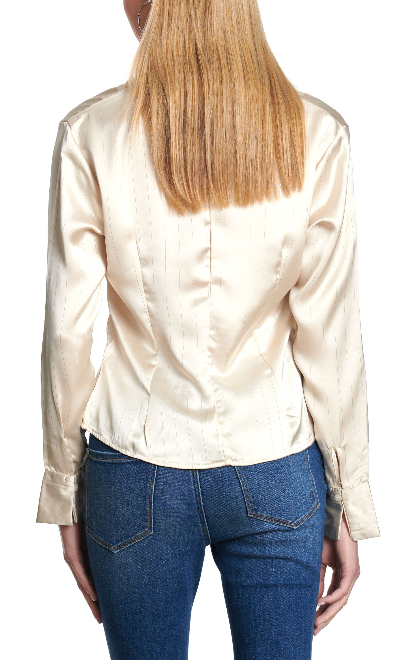 HYFVE Women's Champagne Silver Lurex Top - Image 1