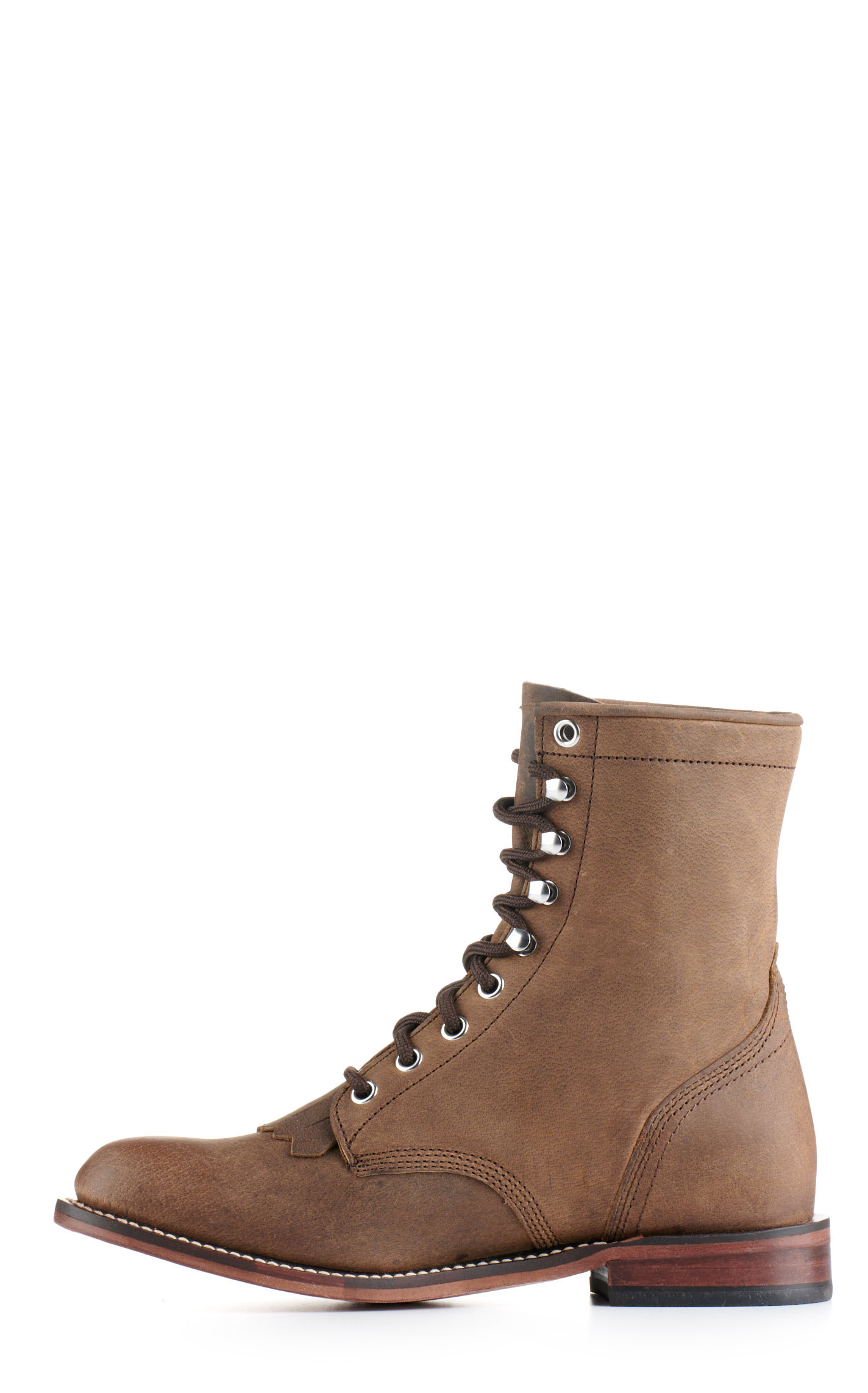 Justin Women's McKean Khaki Round Toe Lace Up Roper Boot - Image 1