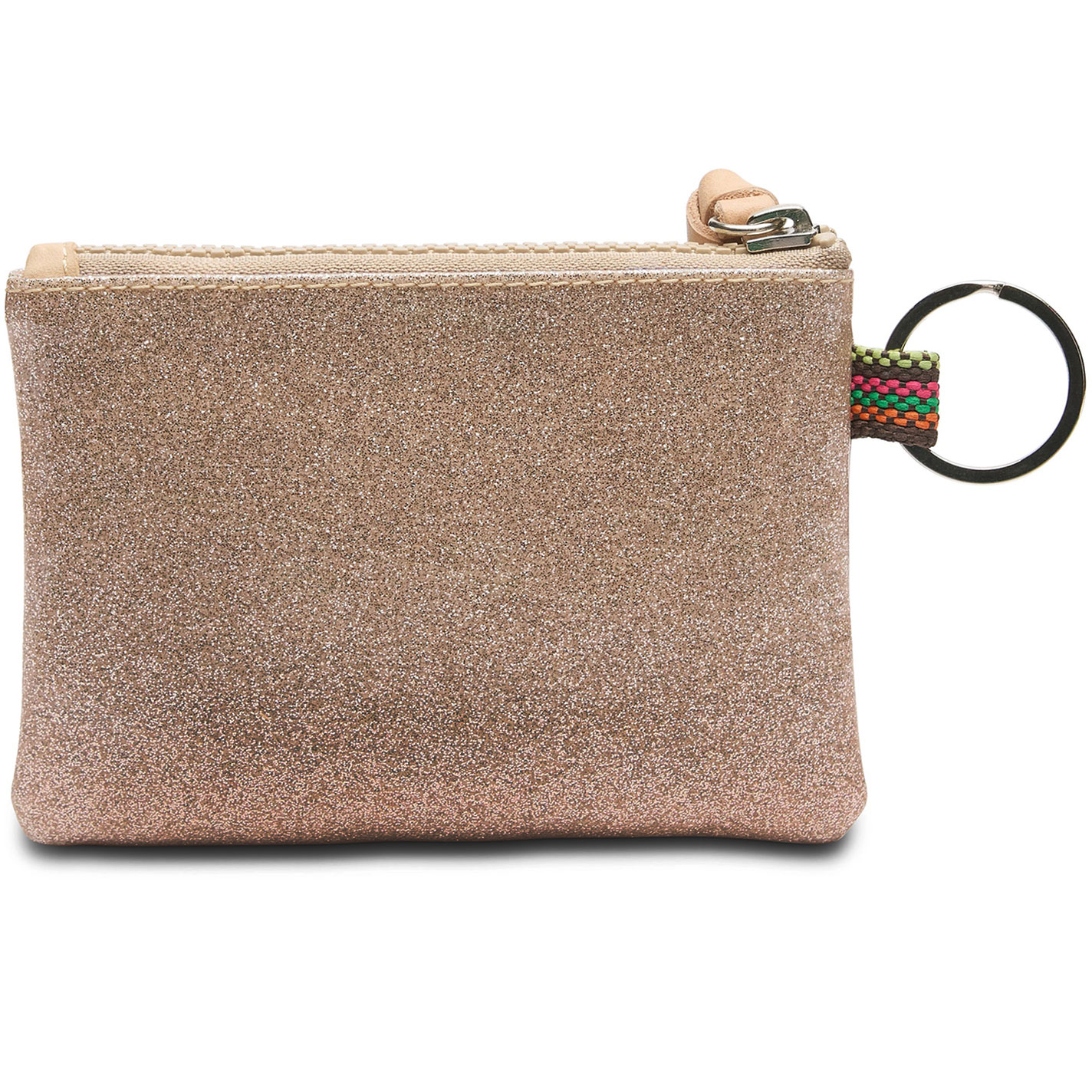 Consuela Emery Champagne Glitter Keyring Pouch Bag - Image 1