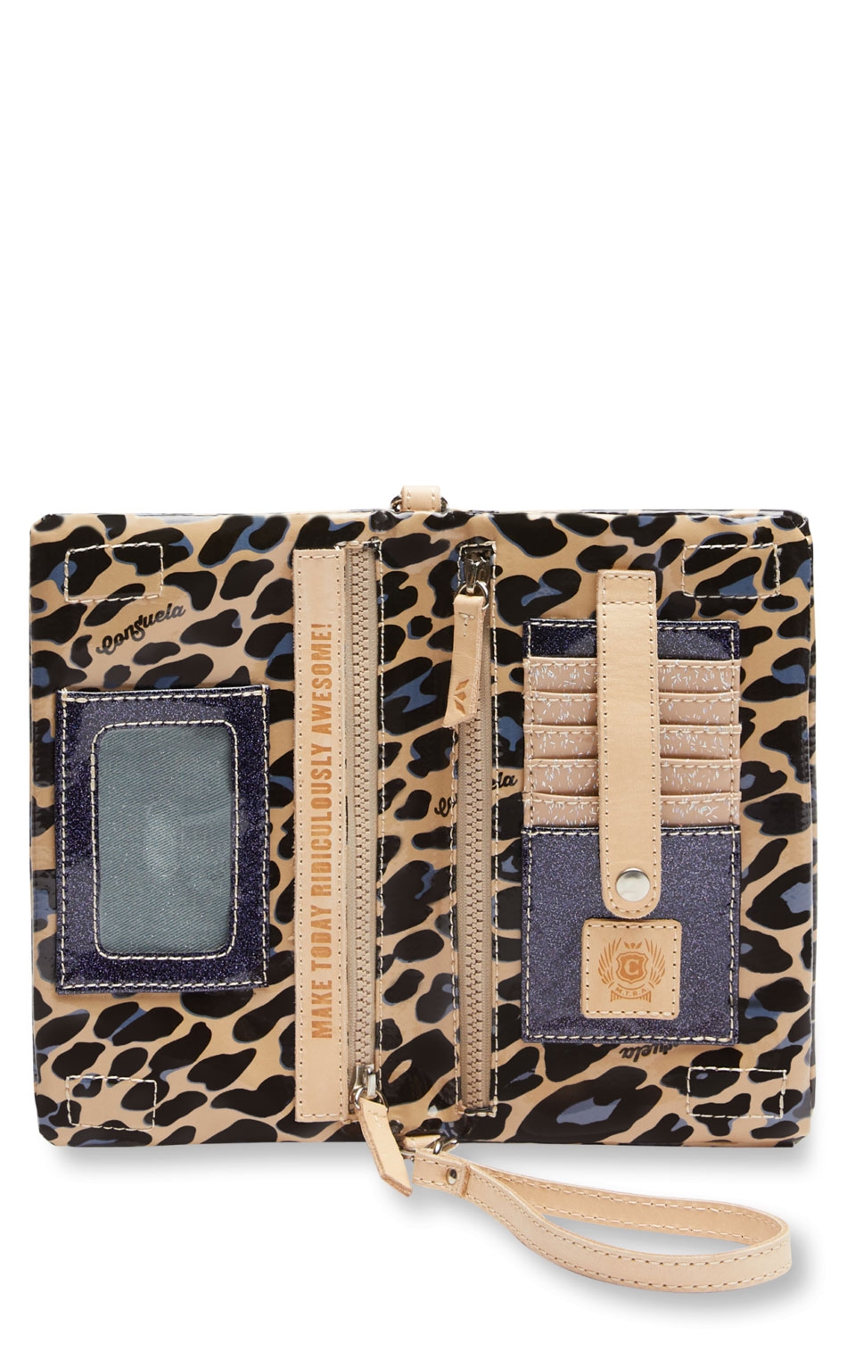 Consuela Blue Jag Leopard Print Uptown Crossbody Purse - Image 1