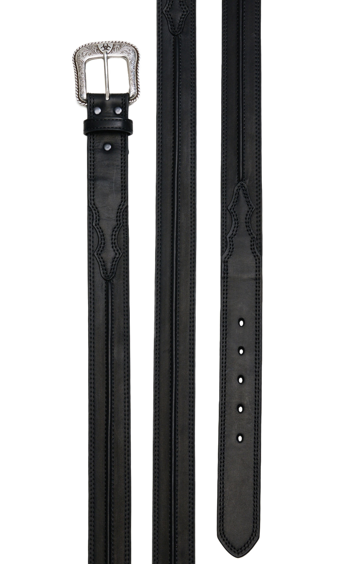 Ariat Men's Black Half Center Bump Western Belt - Image 1