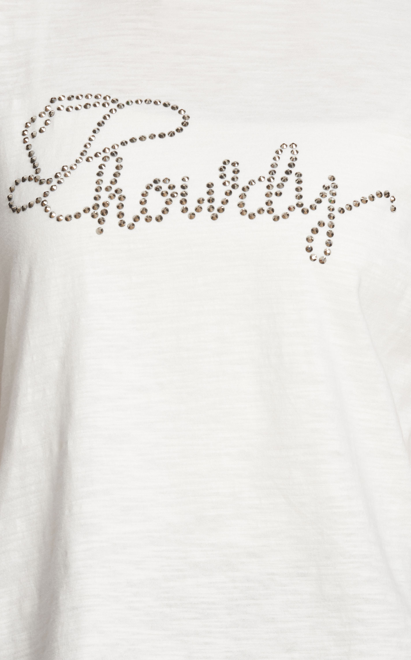 Rockin C Women's White Silver Studded Howdy T-Shirt - Image 1
