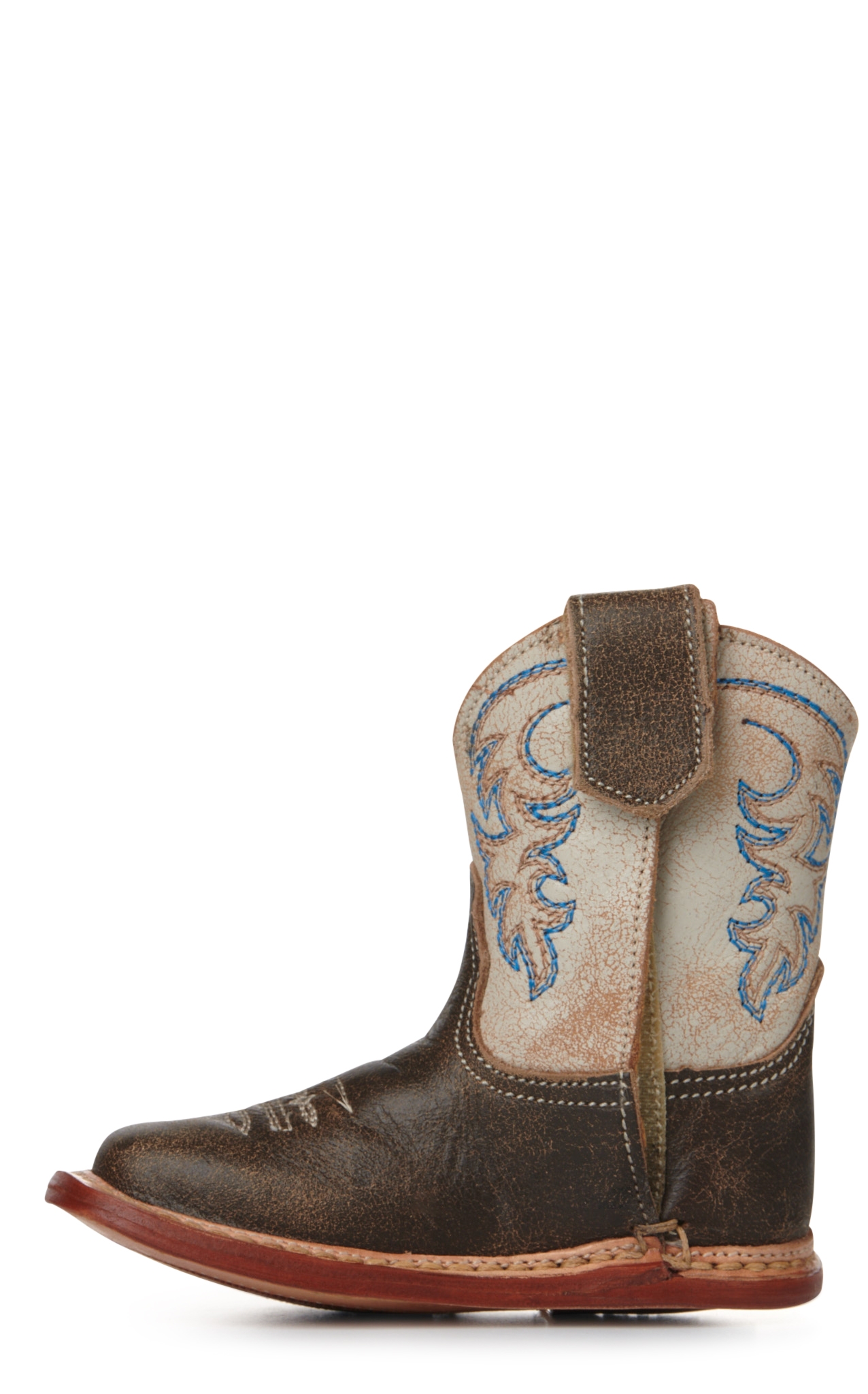 Roper Infant Cowbaby Parker Brown and Cream Square Toe Cowboy Boots - Image 1