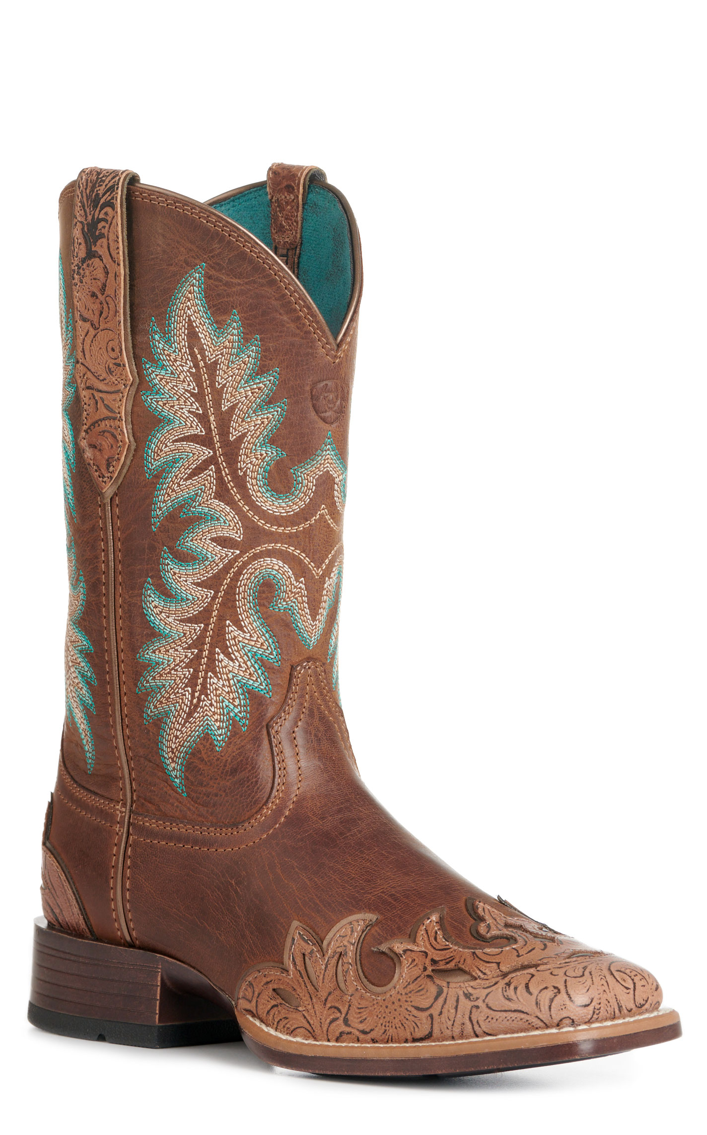 Ariat Women's Bryce Canyon Sassy Brown Bantamweight Wide Square Toe Cowboy Boot - Image 1