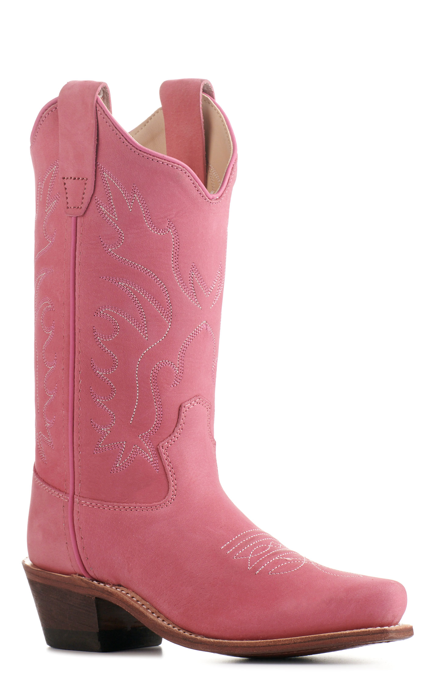 Old West Kids' Bubblegum Pink Snip Toe Cowboy Boots - Image 1