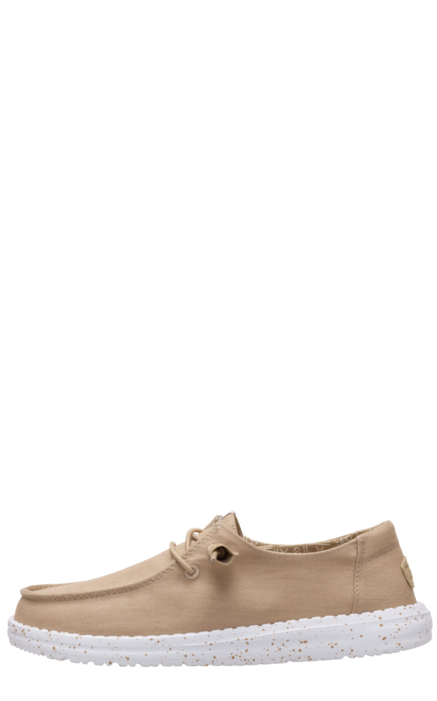 Hey Dude Women's Wendy Stretch Canvas Neutral Lace Moc Toe Shoes - Image 1
