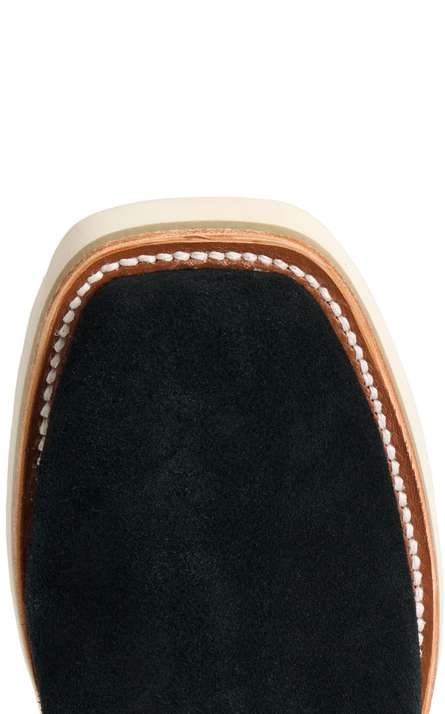 Anderson Bean Women's Macie Bean Black Suede Square Toe Wedge Booties - Image 1
