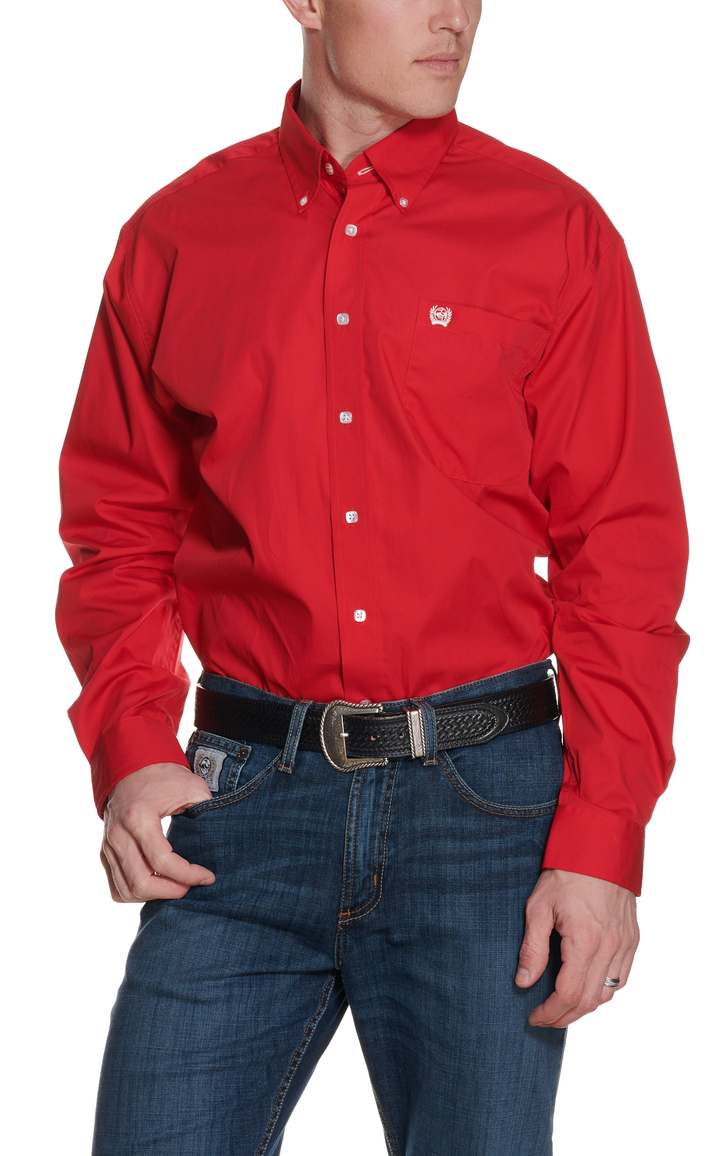 Cinch Men's Red Long Sleeve Western Shirt - Image 1
