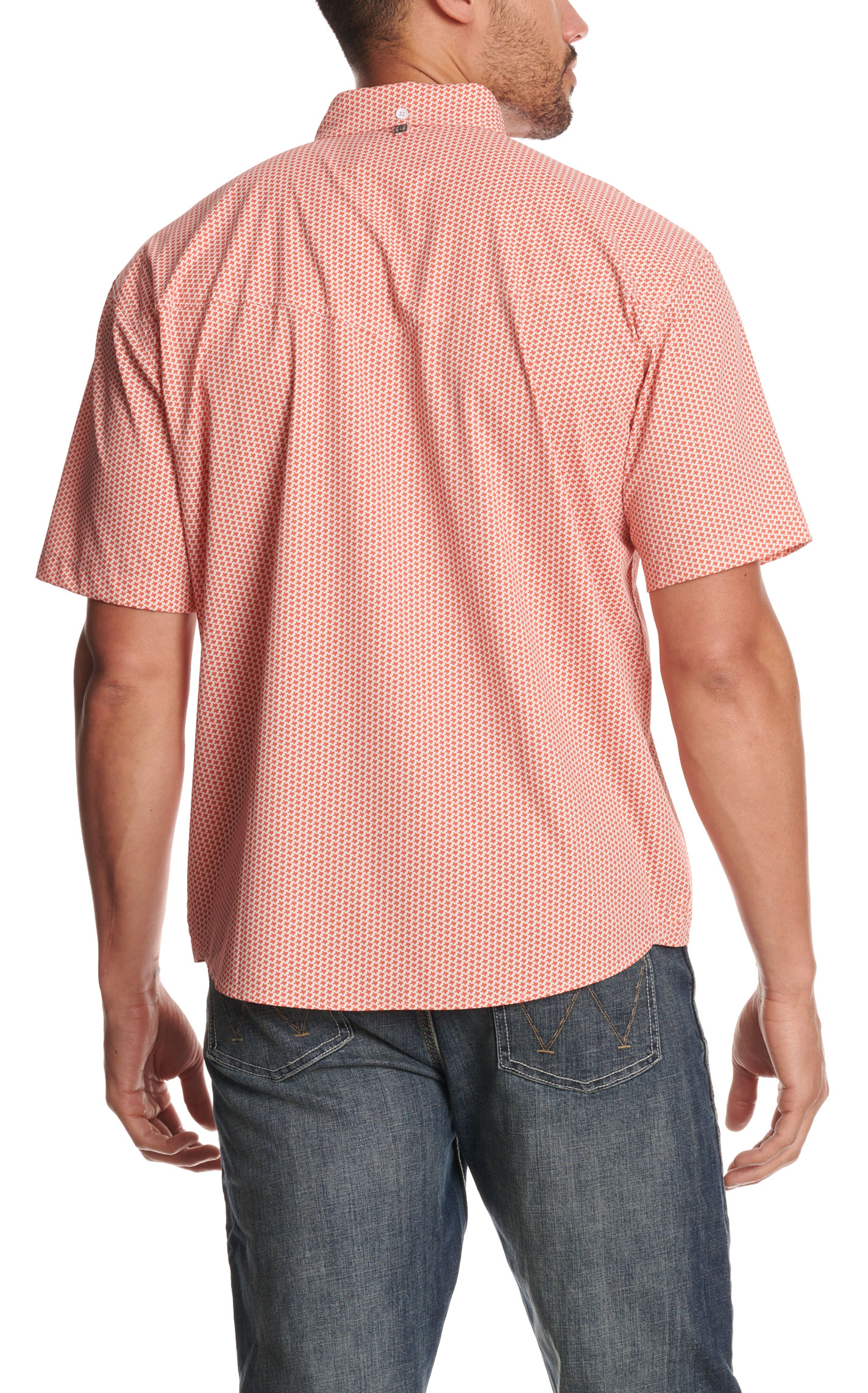 Rafter C Men's Orange Texas Print Western Shirt - Image 1