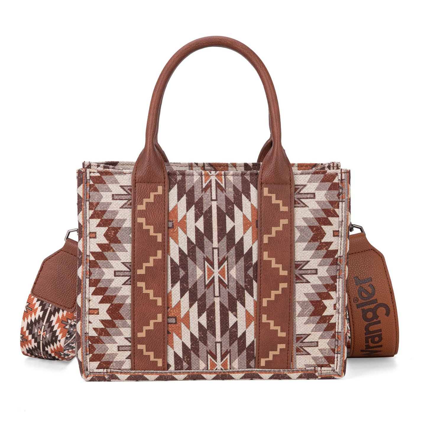 Wrangler Women's Cinnamon Aztec Print Crossbody Tote Bag - Image 1