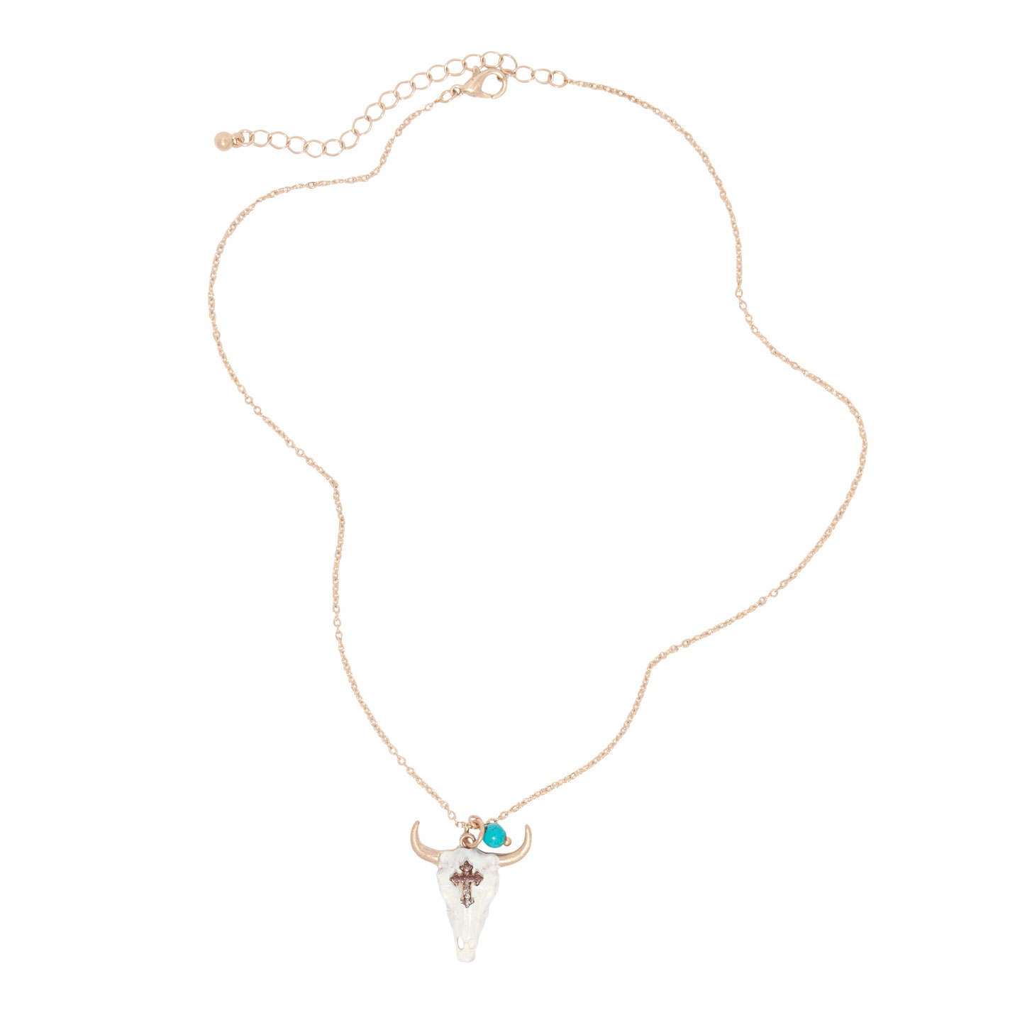 Blazin Roxx Golden Steer Head & Cross 3-Piece Jewelry Set - Image 1