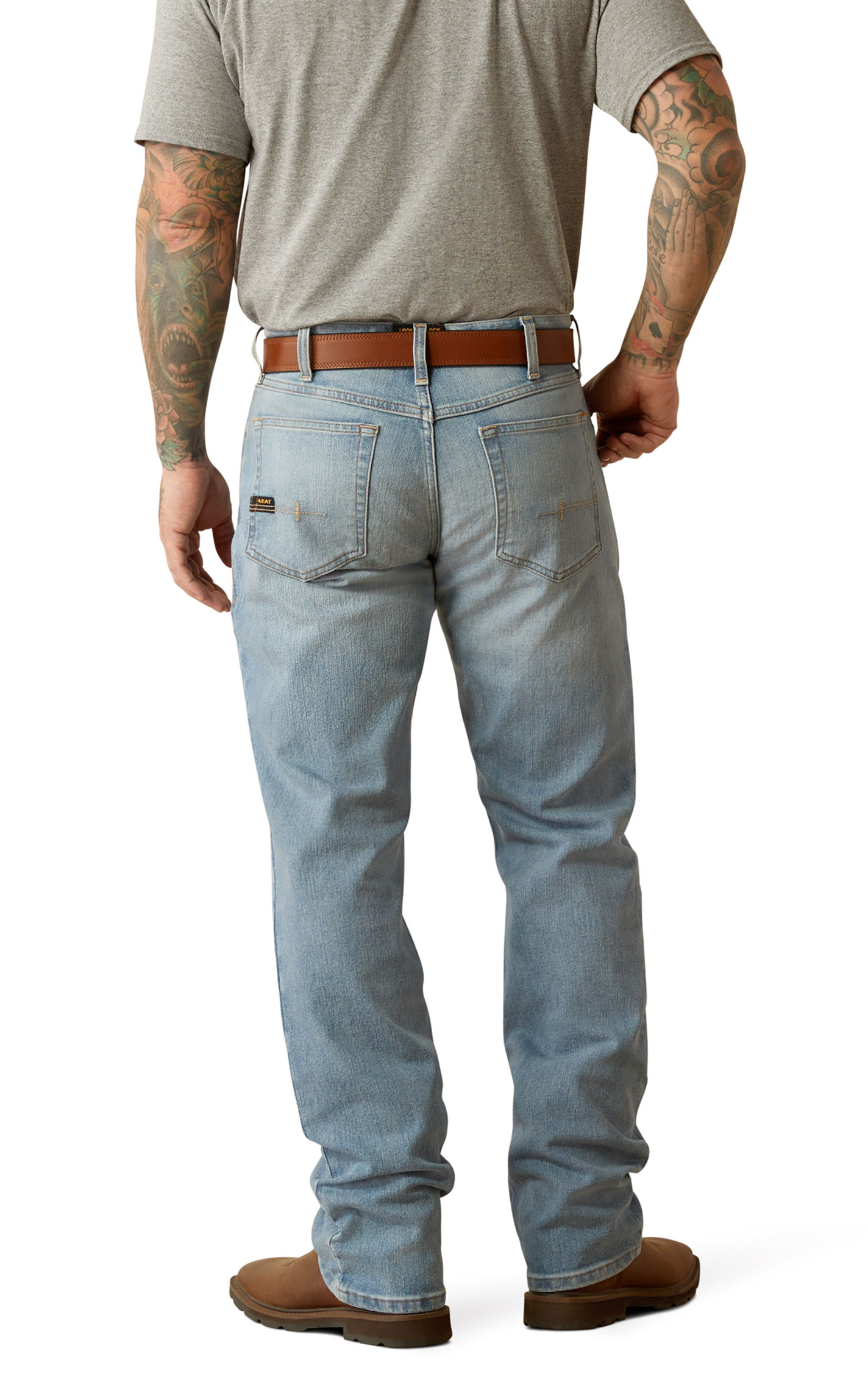 Ariat Men's M4 Shoreline Light Wash Straight Leg Jeans - Image 5