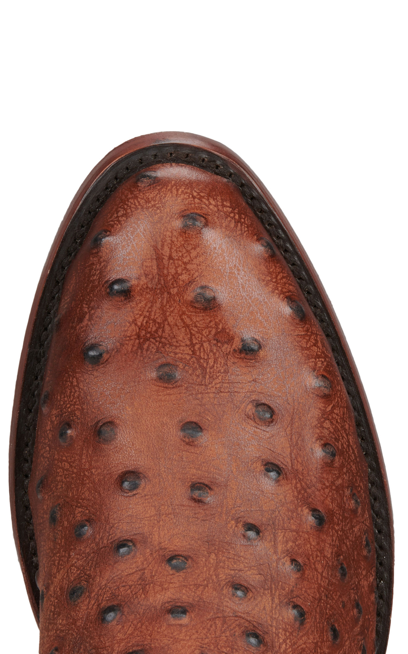 Cavender's Men's Almond Ostrich Print Round Toe Cowboy Boots - Image 1