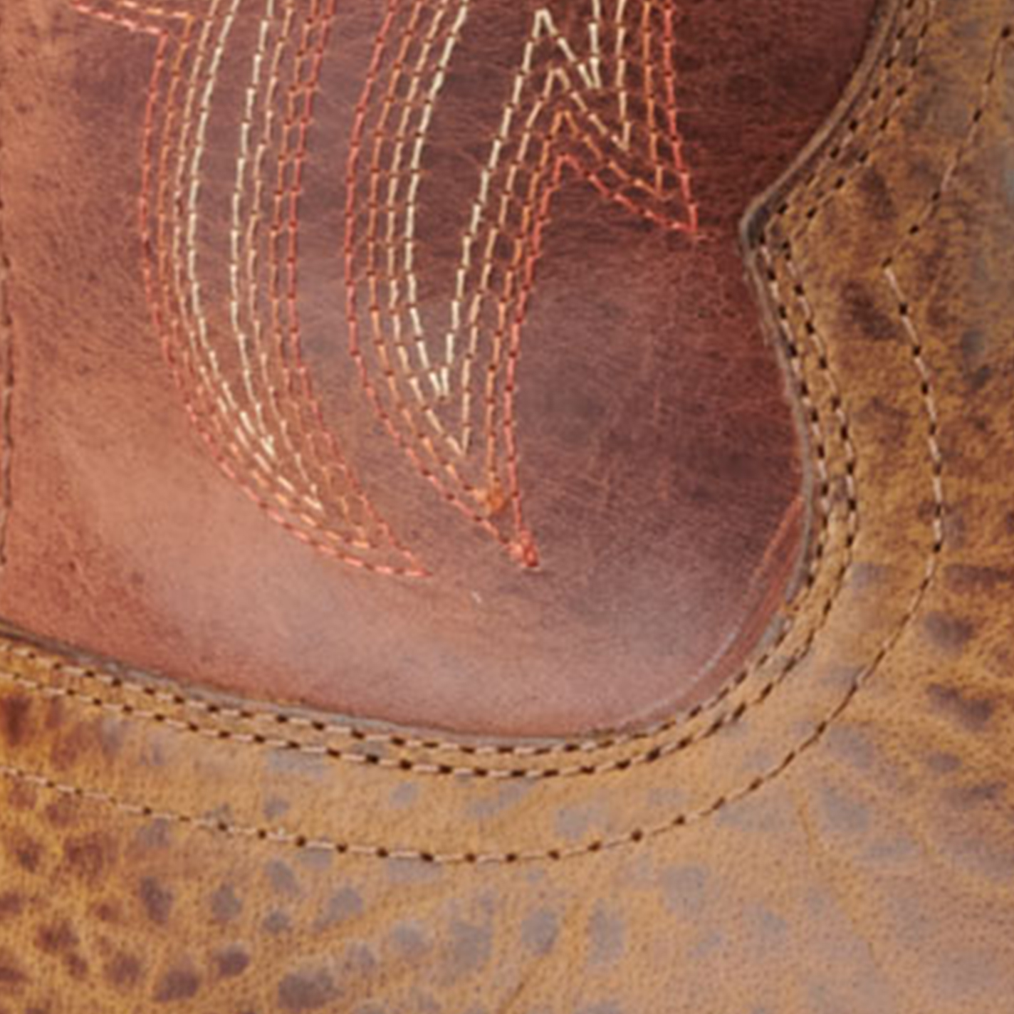 Ariat Men's Ridgeback Orange Rust and Tan Wide Square Toe Cowboy Boots - Image 1
