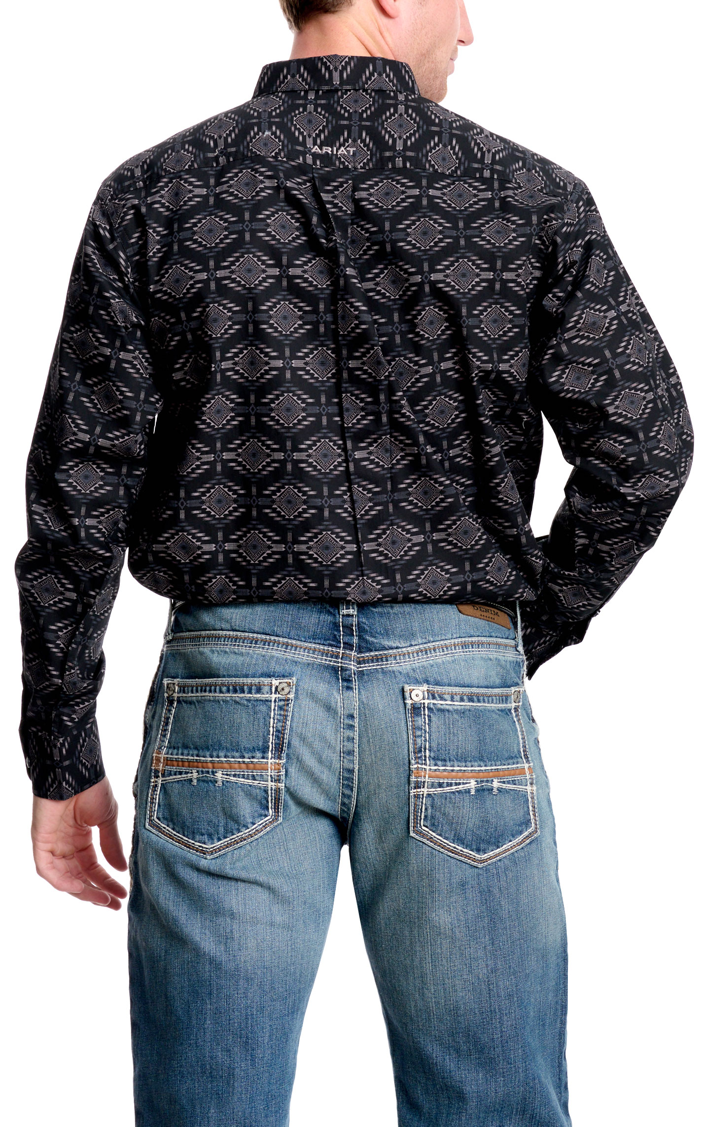 Ariat Men's Weldon Black & Gray Western Shirt - Image 1