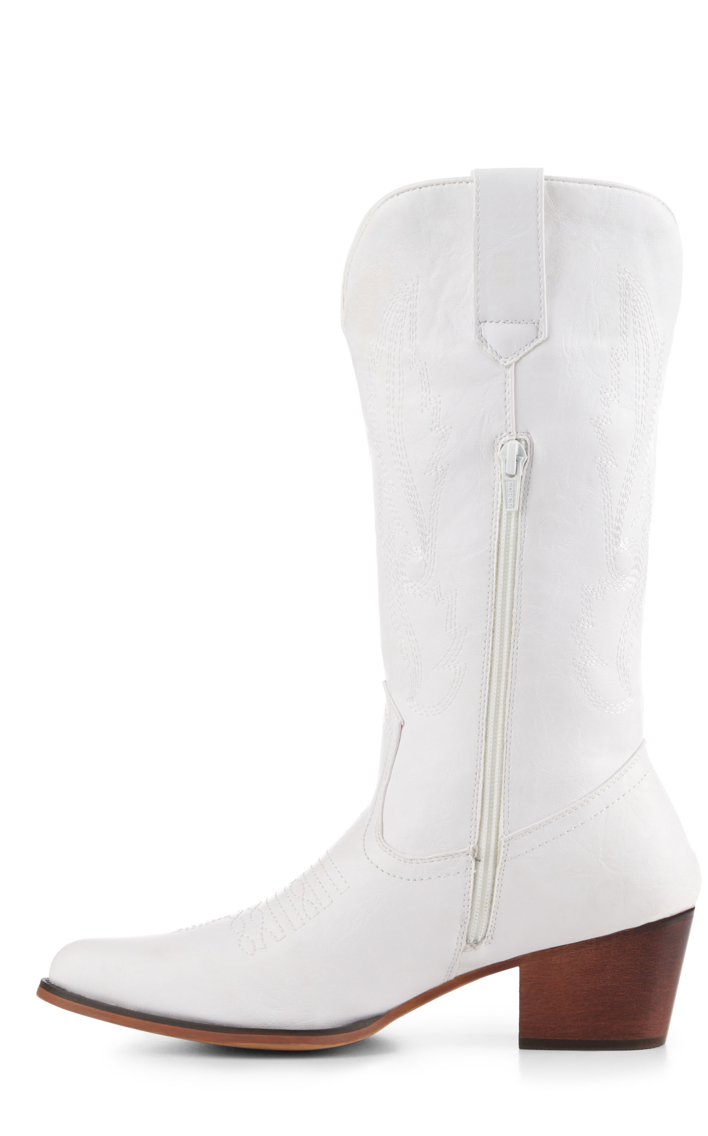 Roper Women's Nettie White Faux Leather Snip Toe Cowboy Boots - Image 1