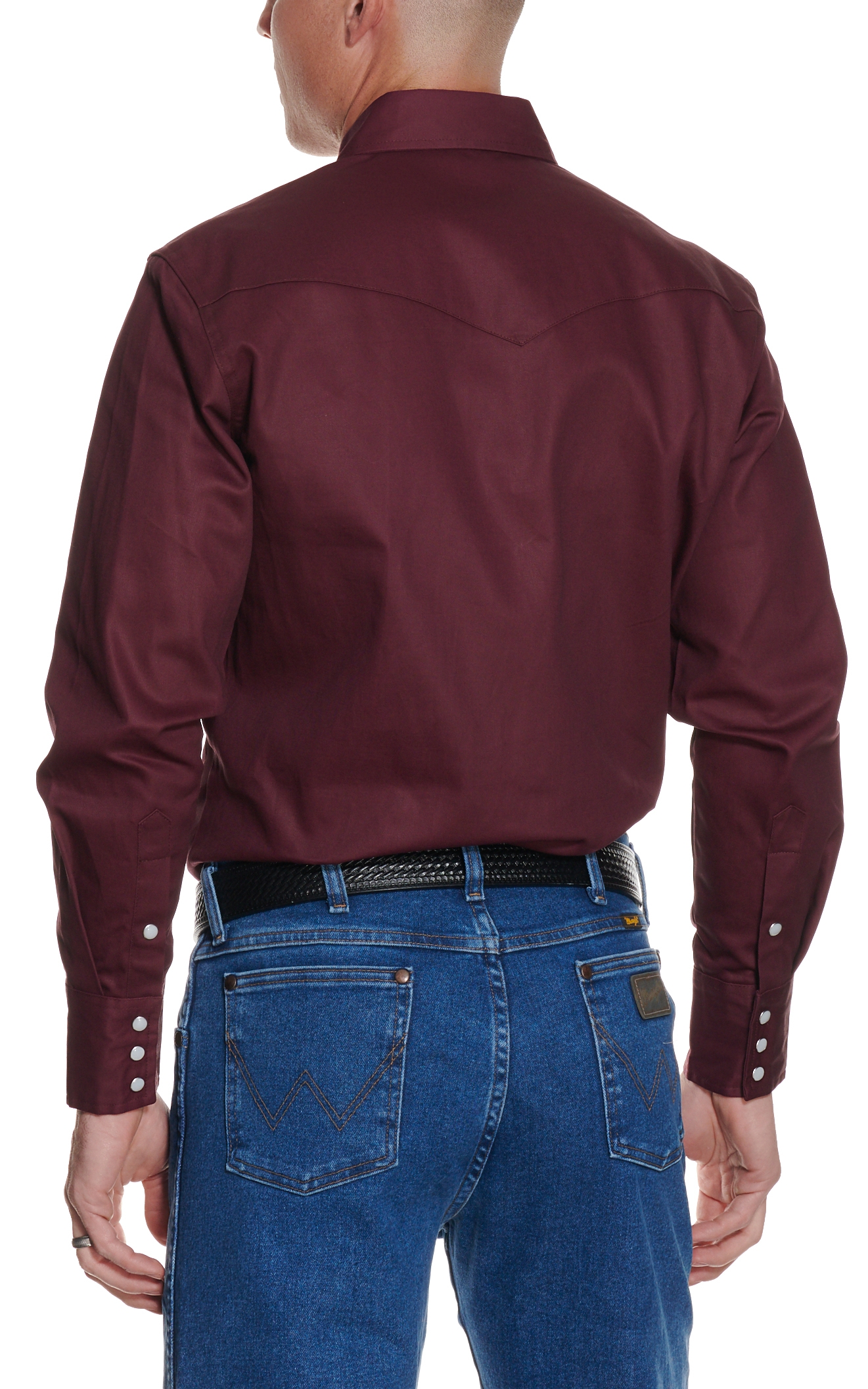 Wrangler Burgundy Twill Workshirt - Alpha Big & Tall Sizes - Image 1