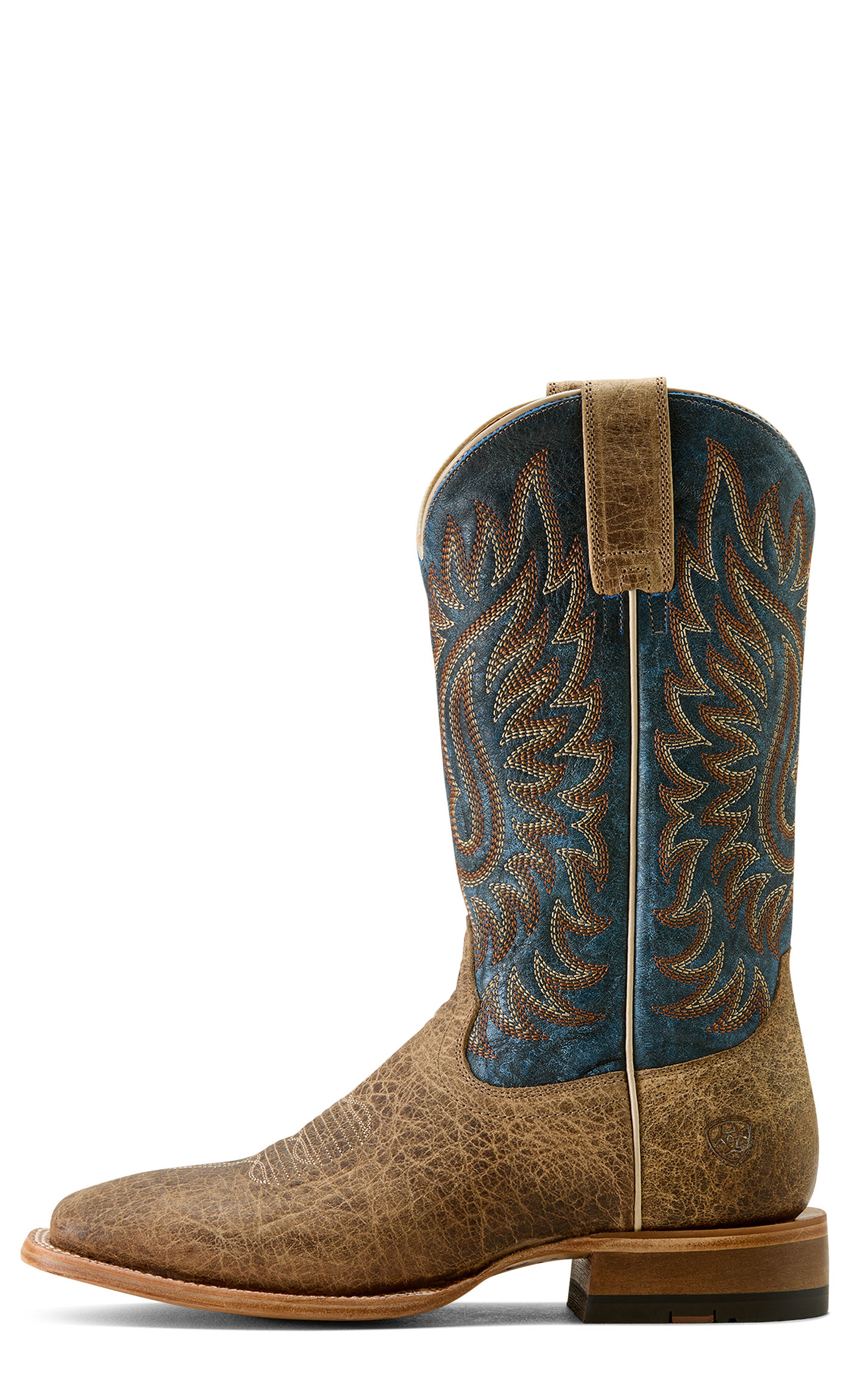 Ariat Men's Earth Brown Bison & Blue TekStep Wide Square Toe Boots - Image 1