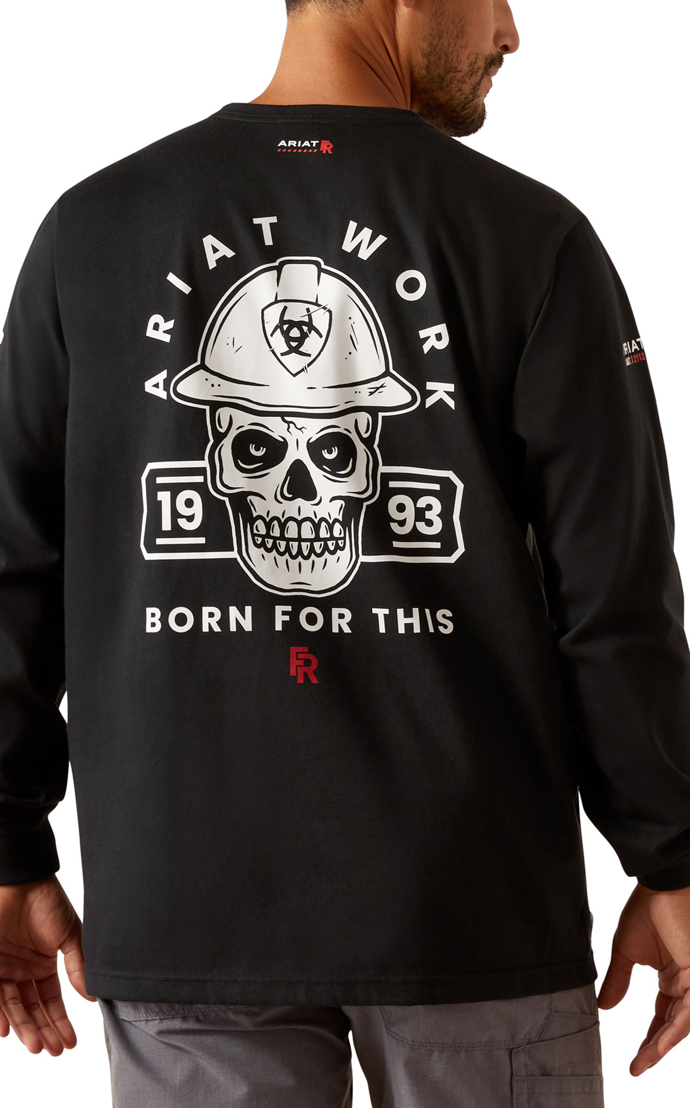 Ariat Men's Black Skull Born For This Logo FR T-Shirt - Image 4