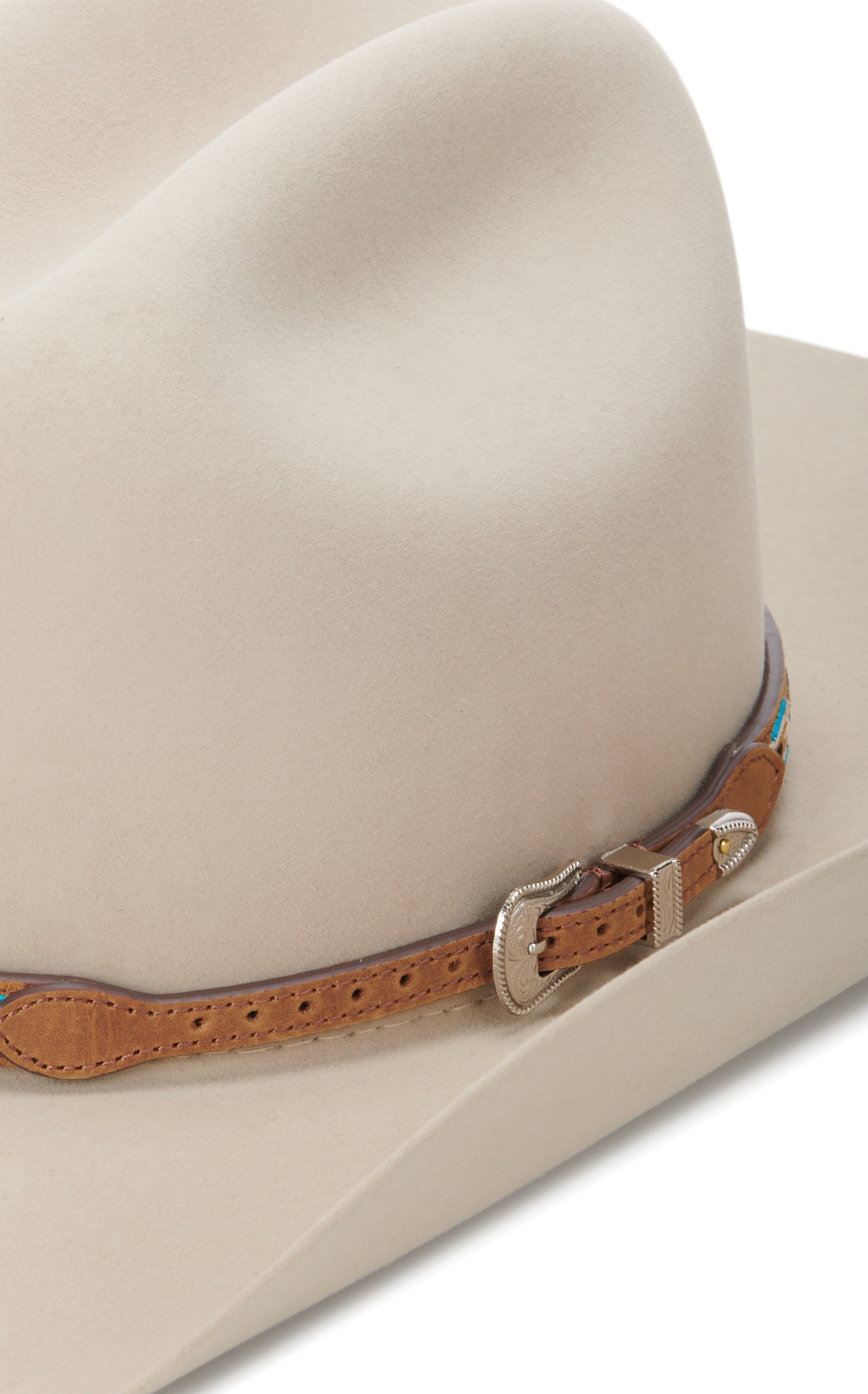 Twister Brown with Aztec Embroidery Leather Hatband - Image 1