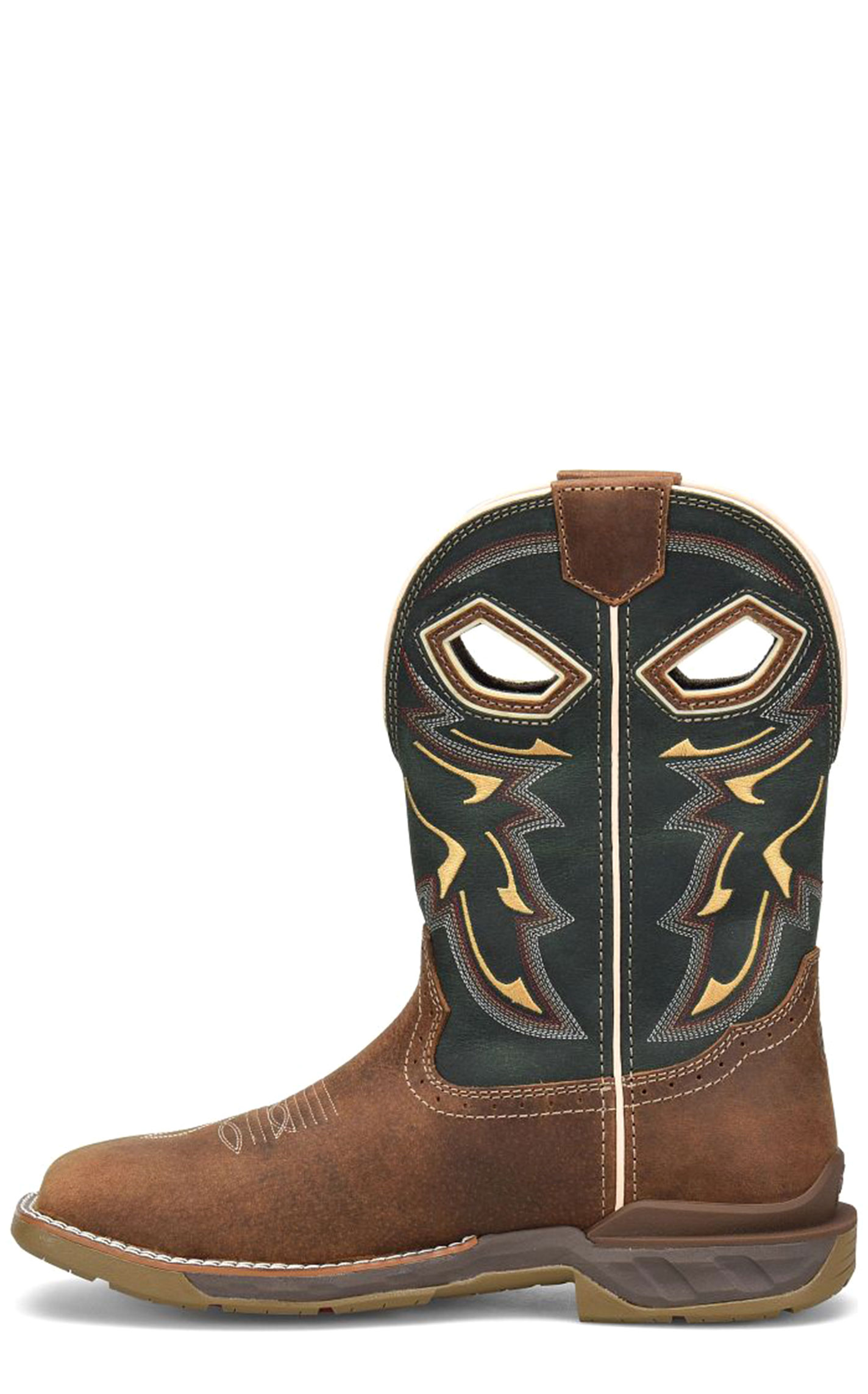 Double H Men's Tan and Evergreen Leather Square Composite Toe Work Boot - Image 1