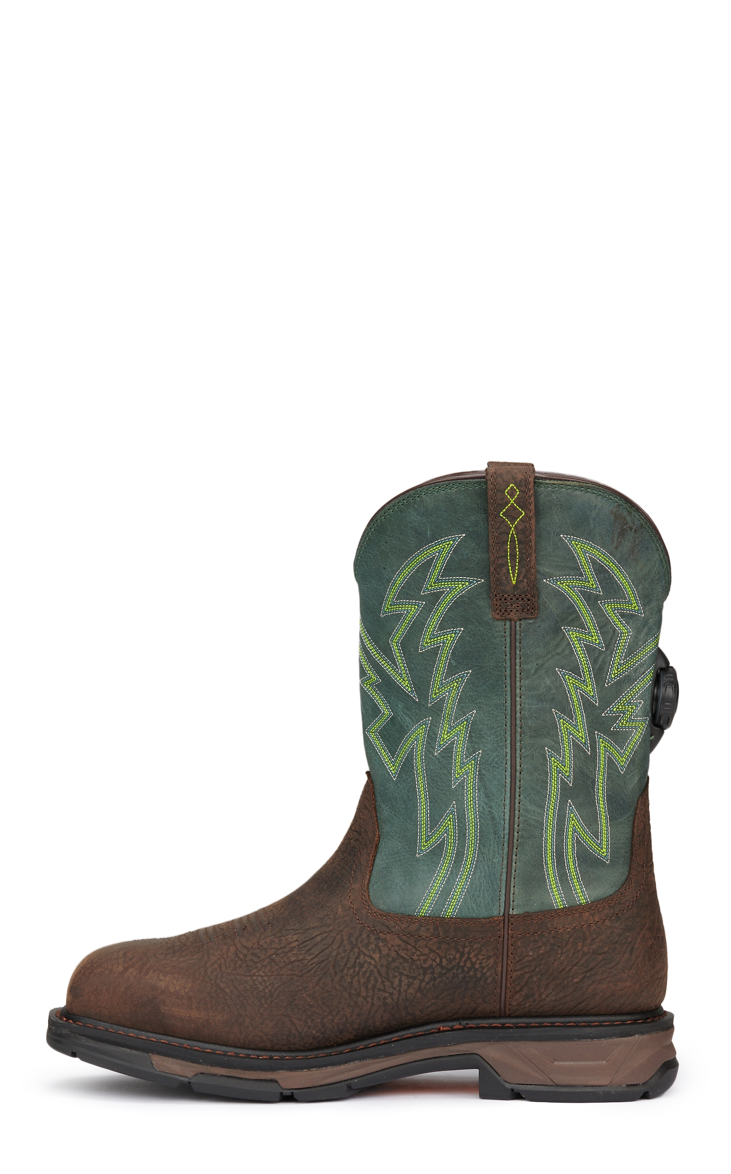Ariat Men's WorkHog XT Brown and Dark Green BOA Fit Waterproof Square Carbon Toe Work Boots - Image 1