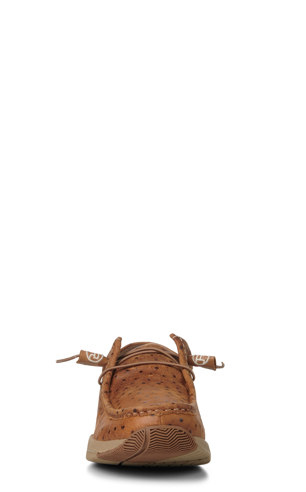 Roper Men's Tan Ostrich Print Lace-up Chukka Driving Moccasin - Image 1