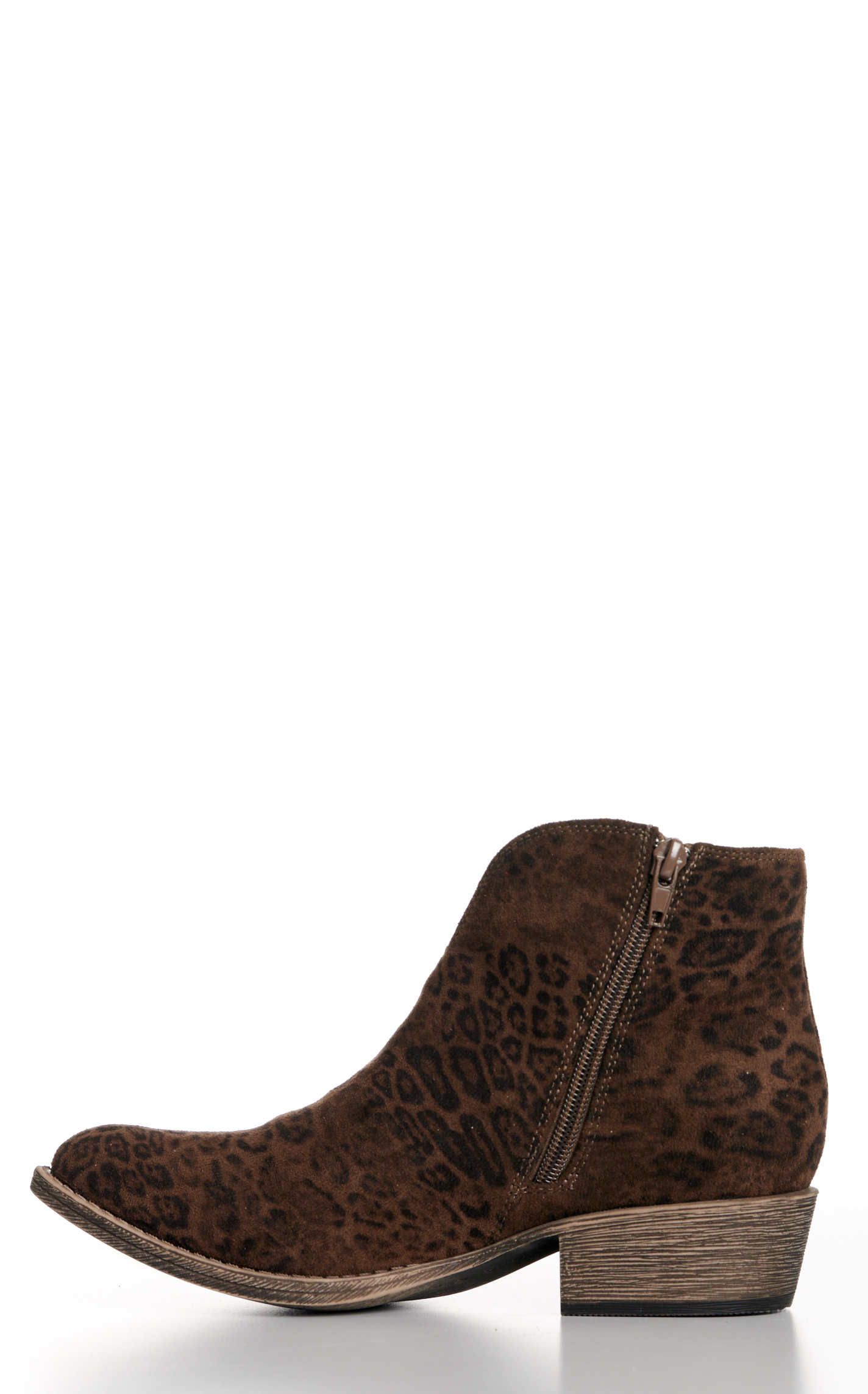 Very G Women's Charming Taupe Leopard Round Toe Booties - Image 1