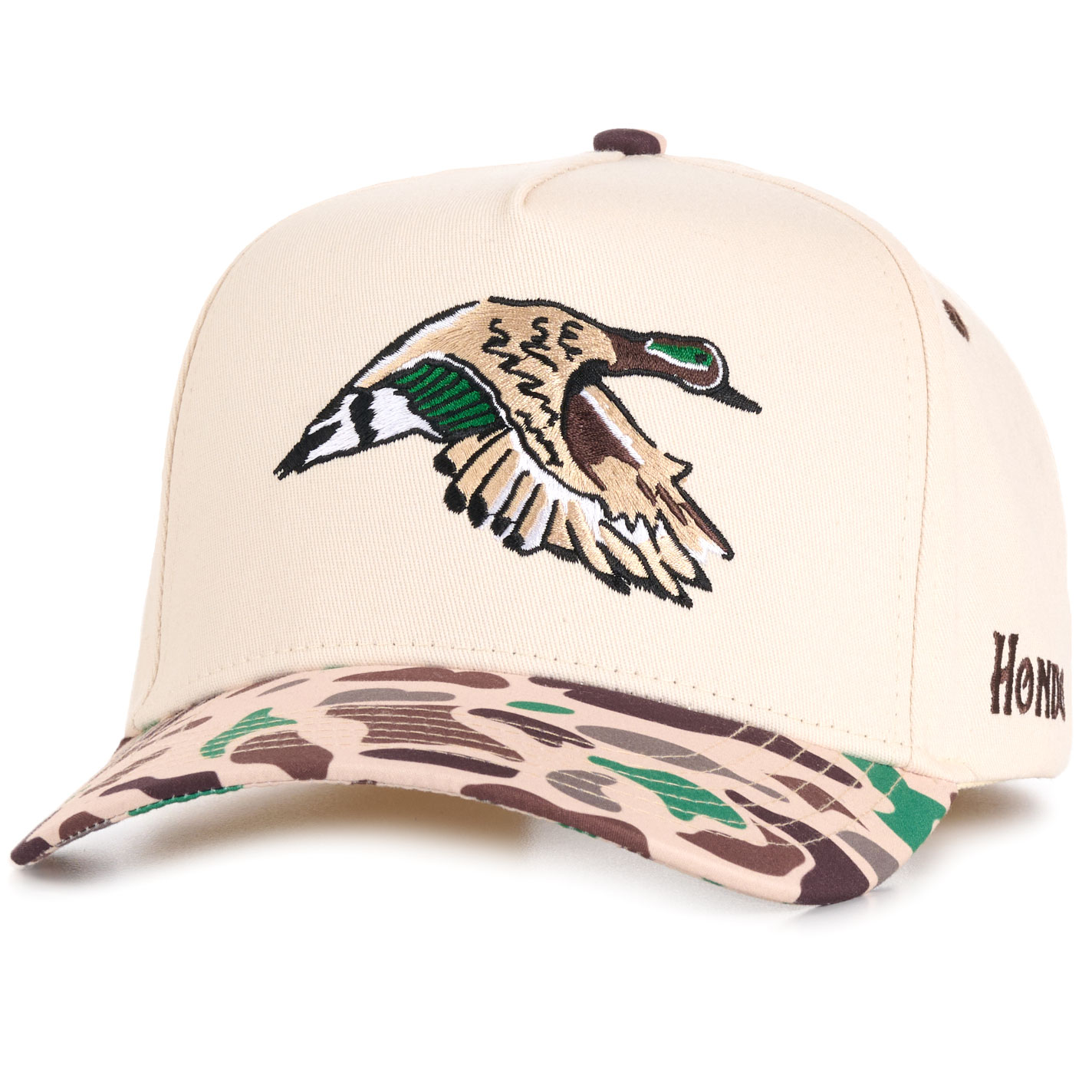 Hondo Bone & Camo Embroidered Duck Logo Cap - Image 1