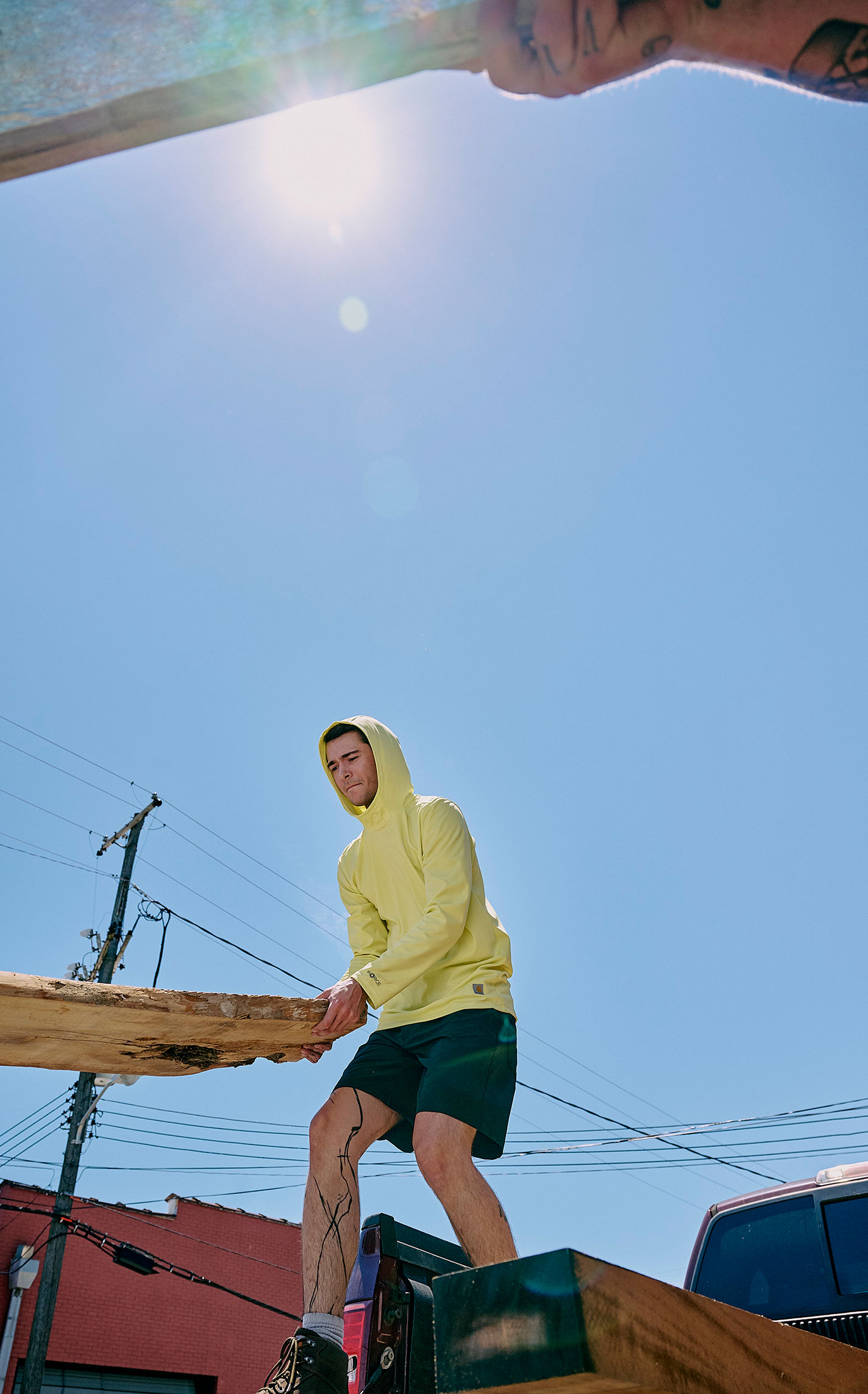 Carhartt Men's Force Sun Defender Citrus Work Hoodie - Image 2
