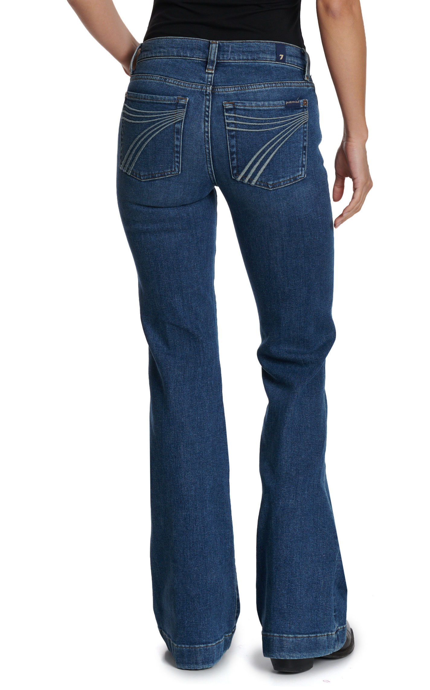 7 For All Mankind Women’s Medium Wash Dojo Sacramento Silver Pocket Jeans - Image 4