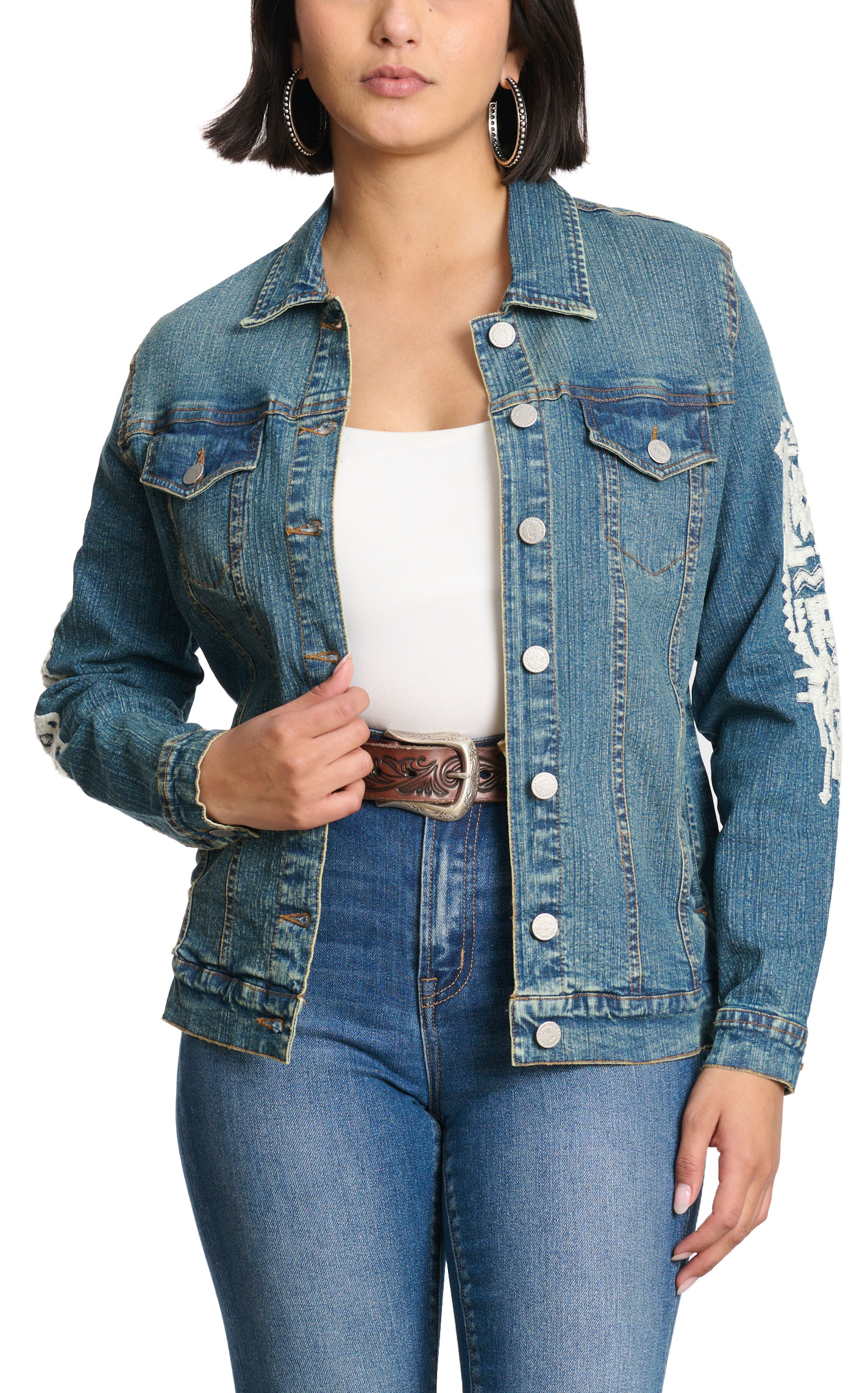 Montana Clothing Co. Women's Embroidered Denim Jacket - Image 1