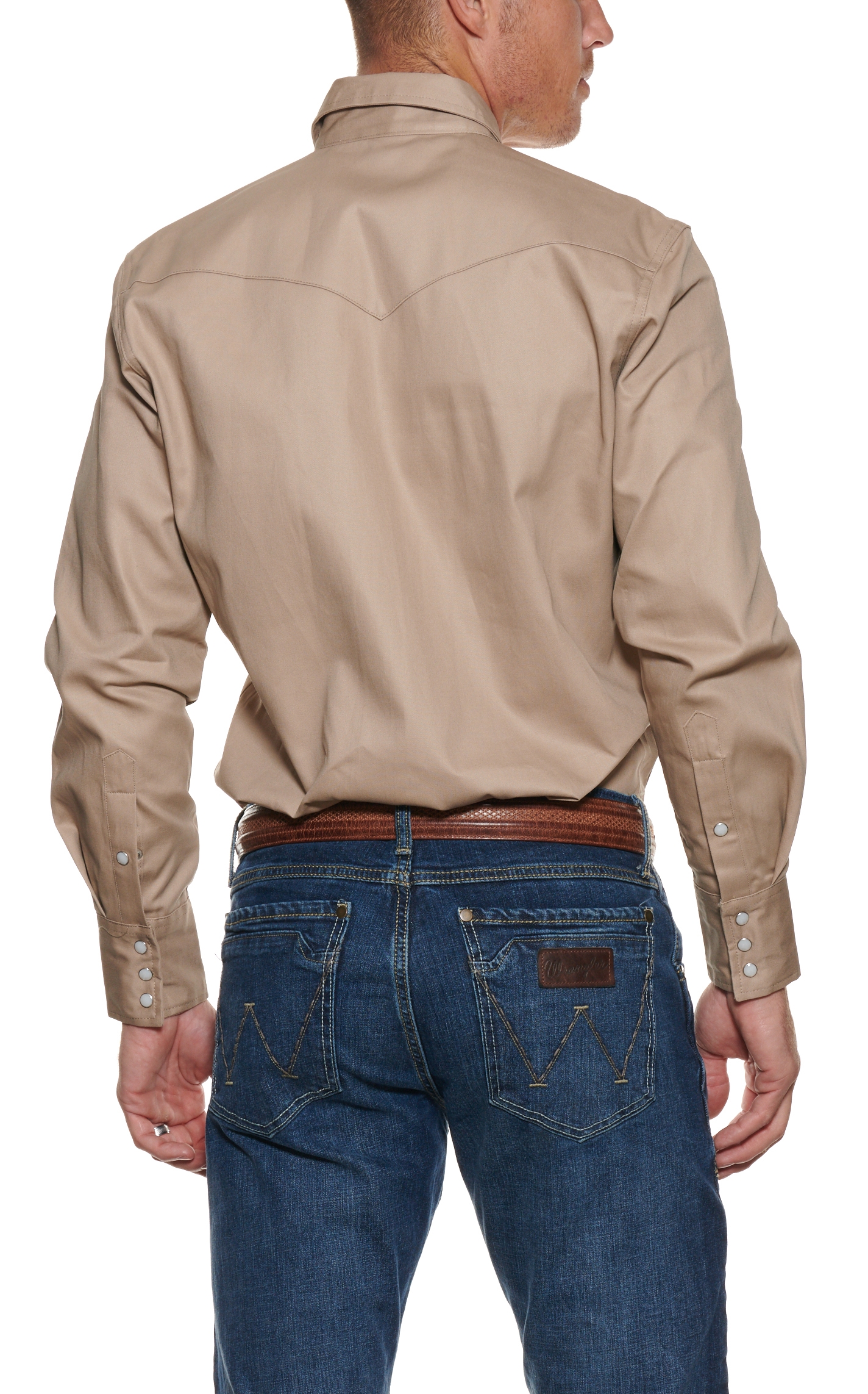 Wrangler Khaki Long Sleeve Workshirt - Image 1