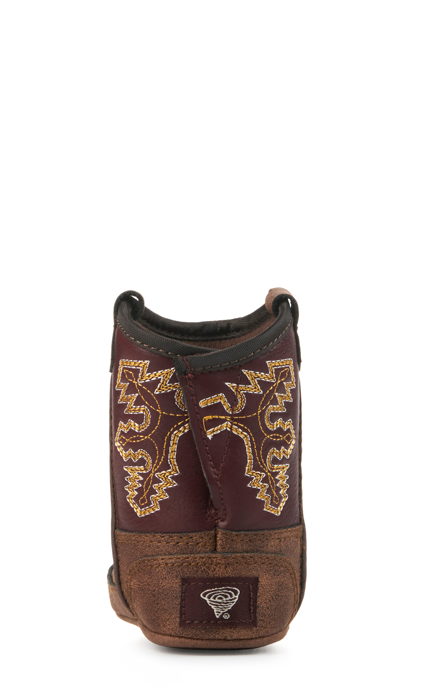 Twister Infant Blake Baby Bucker Tan and Maroon Western Booties - Image 1