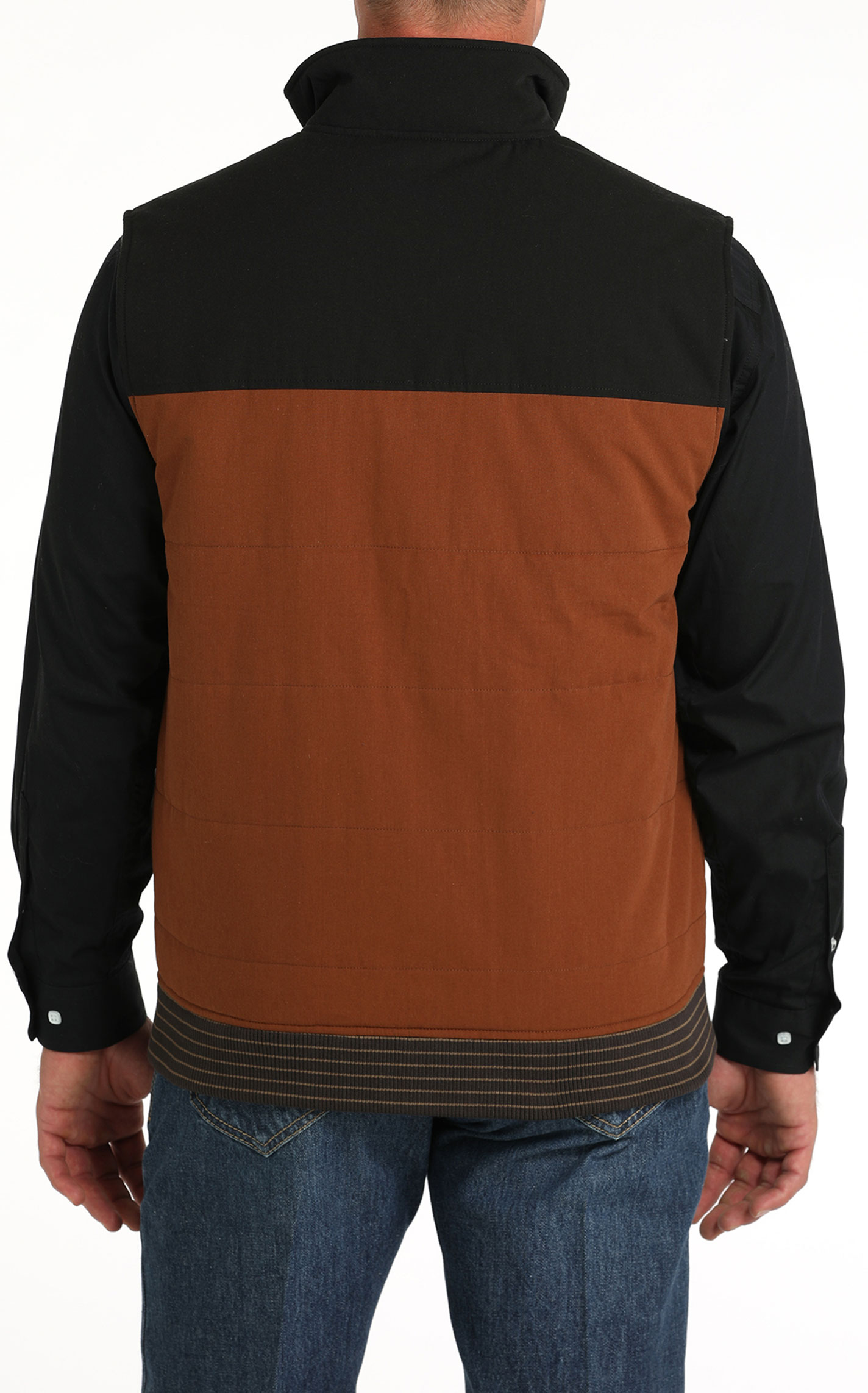 Cinch Men's Black & Redwood Insulated Reversible Vest - Image 1