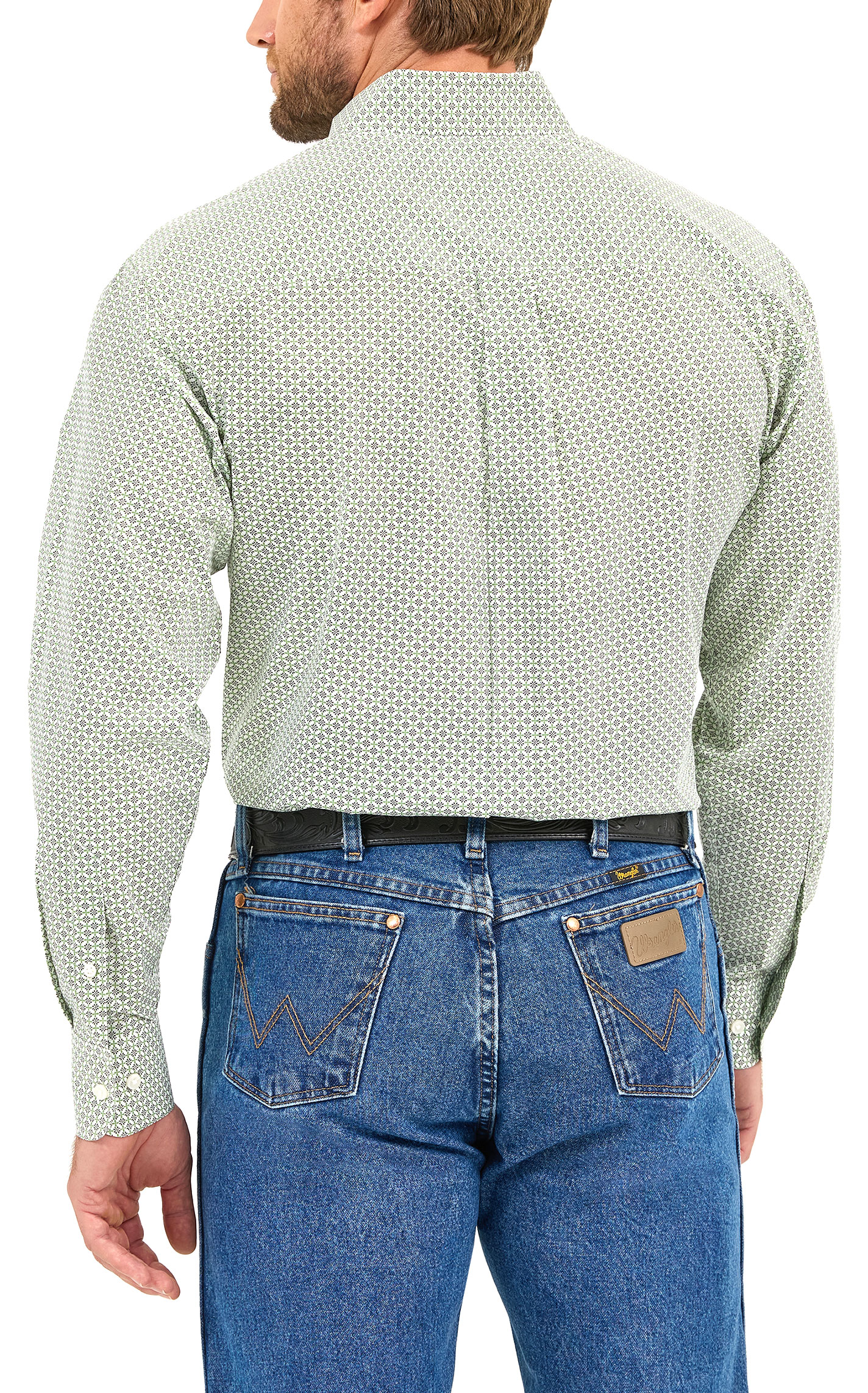 Wrangler Men's Classic Sage Geo Western Shirt - Image 1