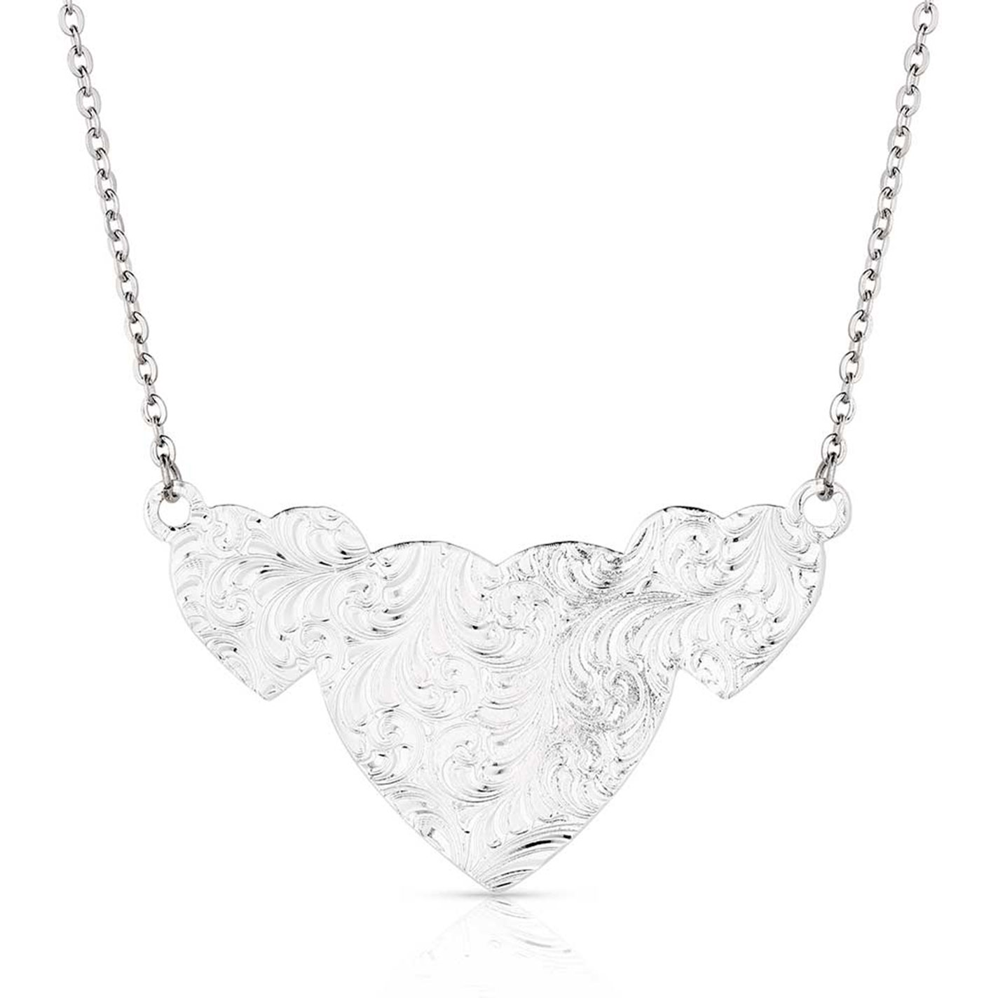 Montana Silversmiths Pure Heart Triple Heart Pendant Necklace - Image 1