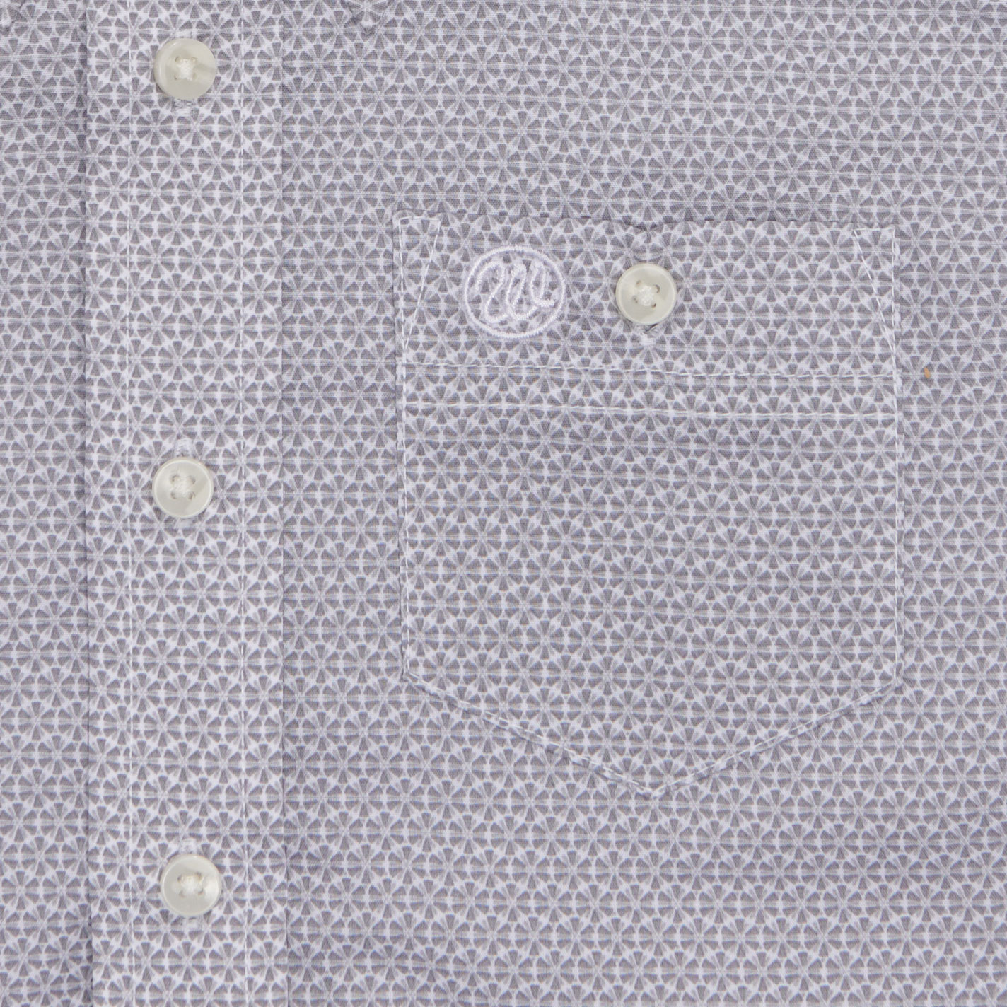 Wrangler Classic Boy's Gray Geo Print Long Sleeve Shirt - Image 1