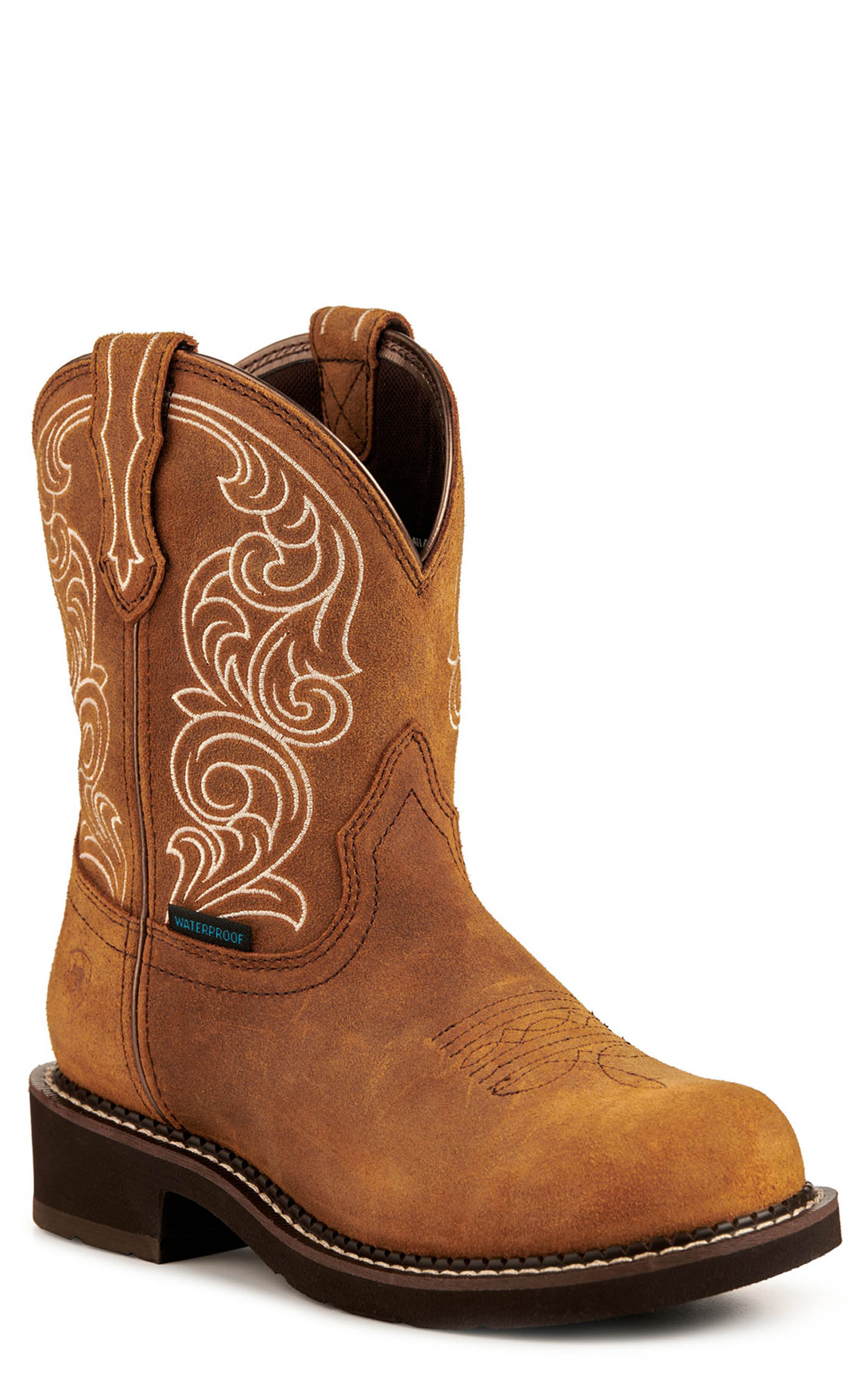 Ariat Women's Fatbaby Heritage H2O Ginger Spice Brown Waterproof Crepe Round Toe Cowboy Boot - Image 1
