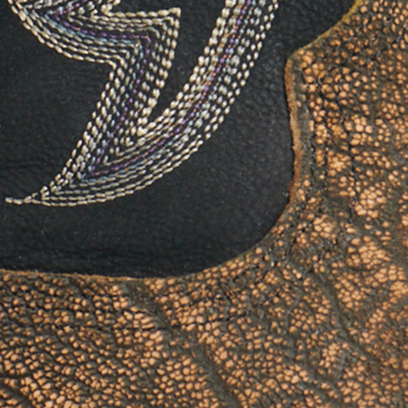 Tony Lama Men's Saddle Brown Elephant and Black Wide Square Toe Exotic Cowboy Boots - Cavender's Exclusive - Image 1