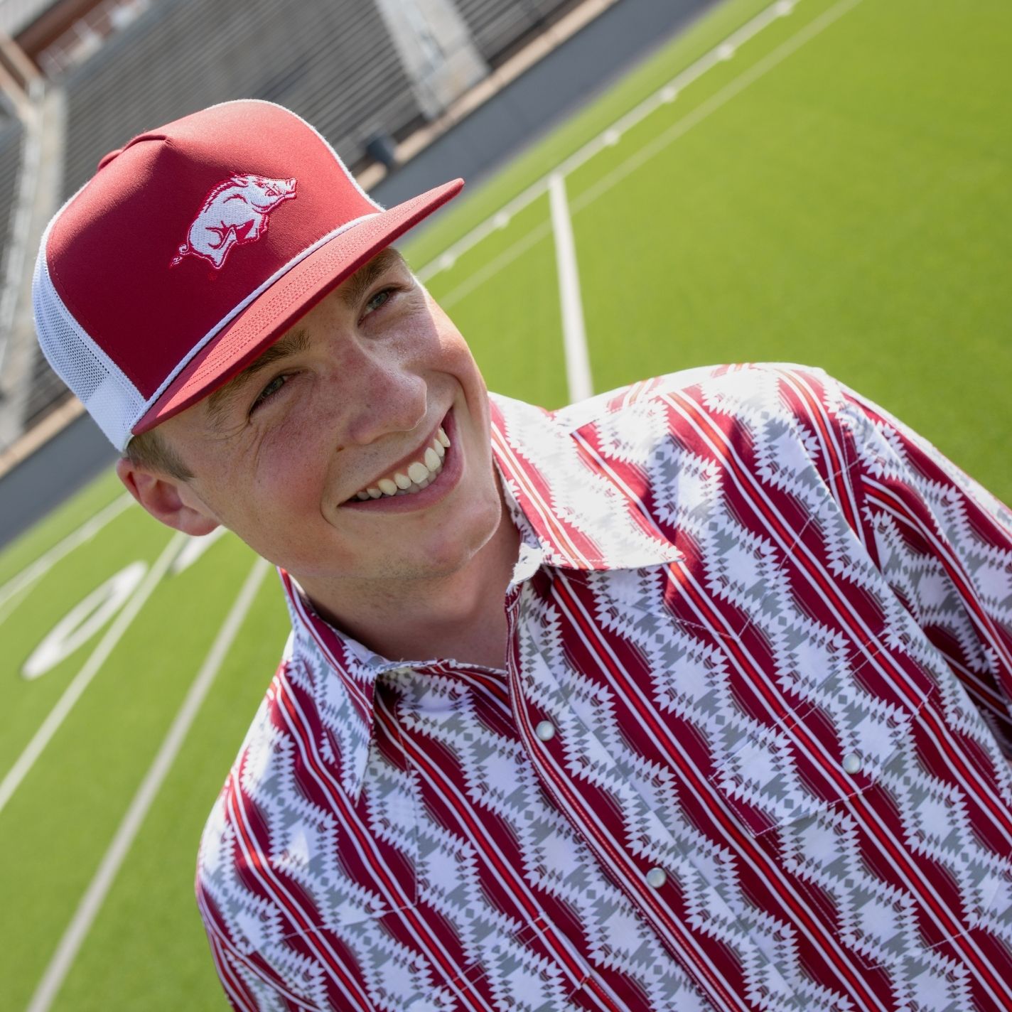 Hooey Collegiate Collection Red & White Arkansas Razorback Logo Cap - Image 1