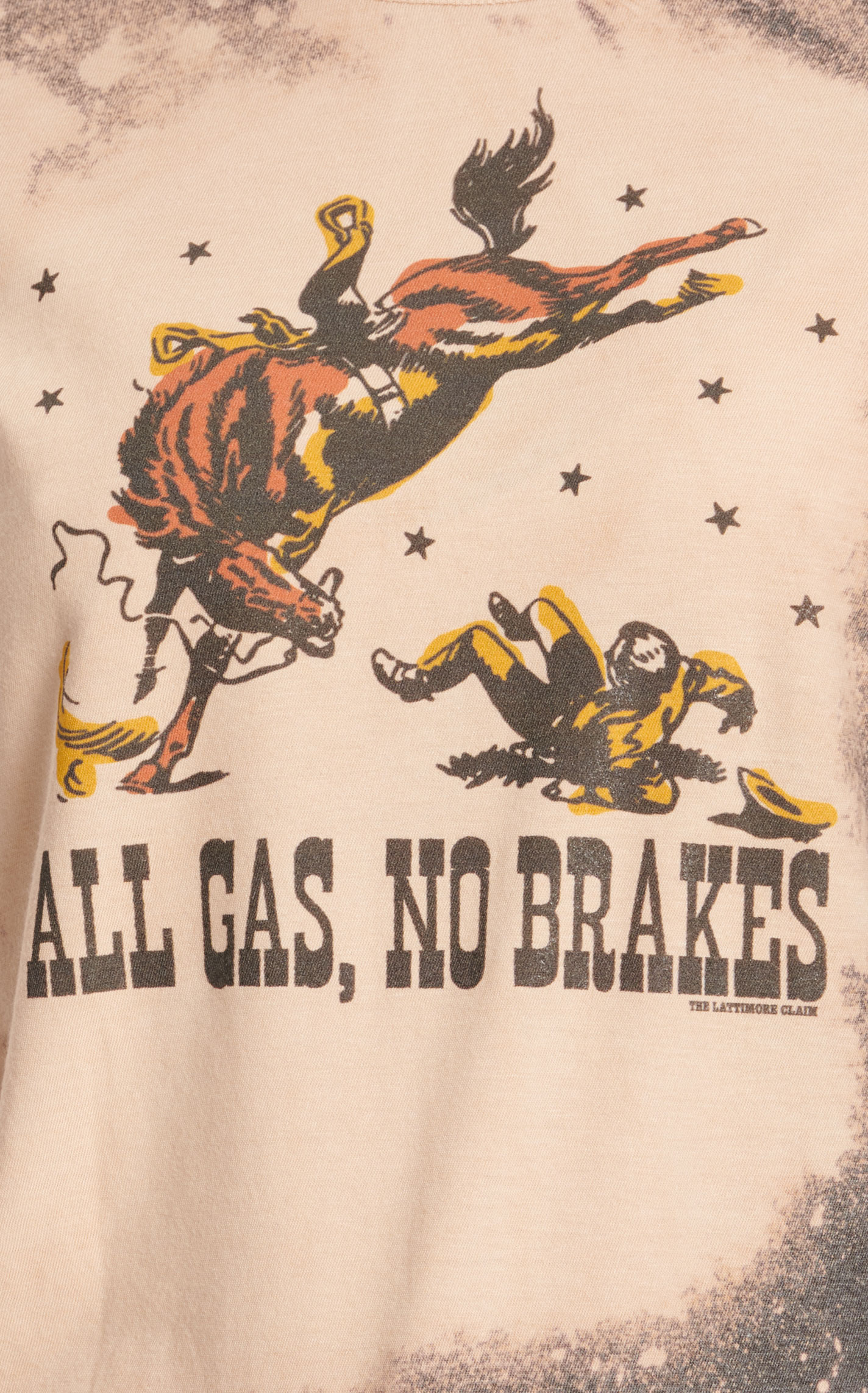 Lattimore Women's Navy Bleach Splatter All Gas No Brakes  T-Shirt - Image 1