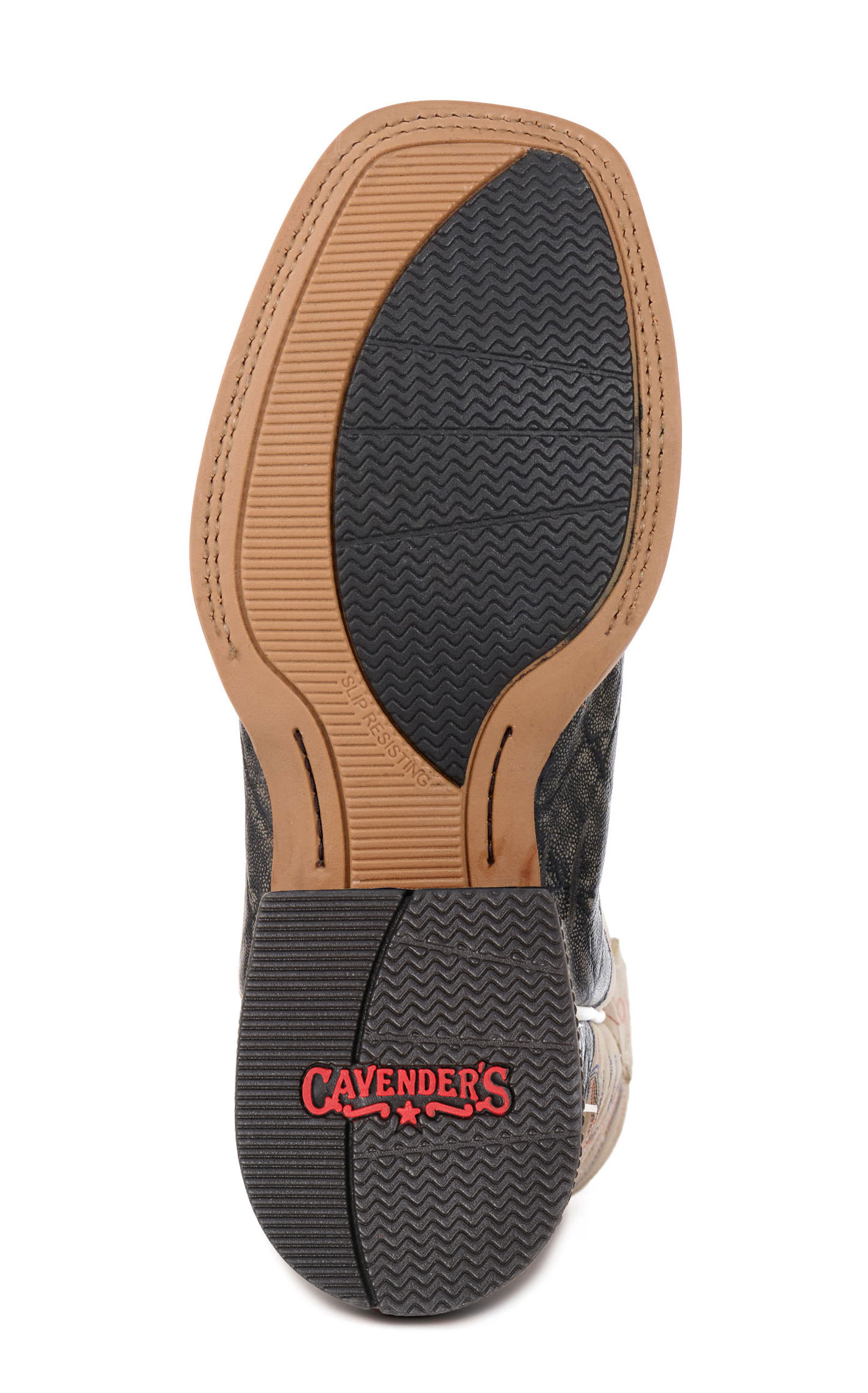 Cavender's Men's Intrepid Dark Gray Elephant Print and Light Gray Wide Square Toe Cowboy Boots - Image 1