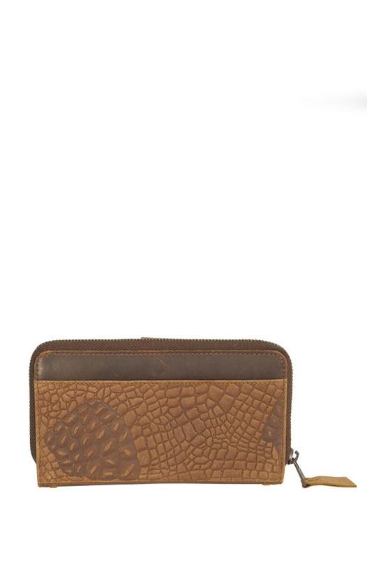 STS Ranchwear Chestnut Leather Catalina Croc Chelsea Wallet - Image 1